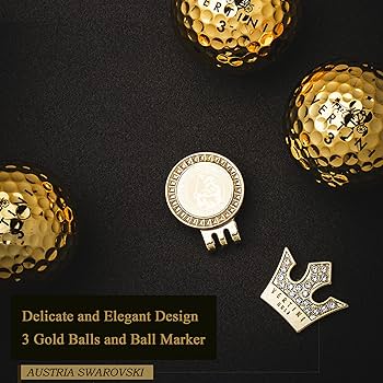 Amazon | [VERTINI] 金メッキ/ゴールドゴルフボール(3個)とボール