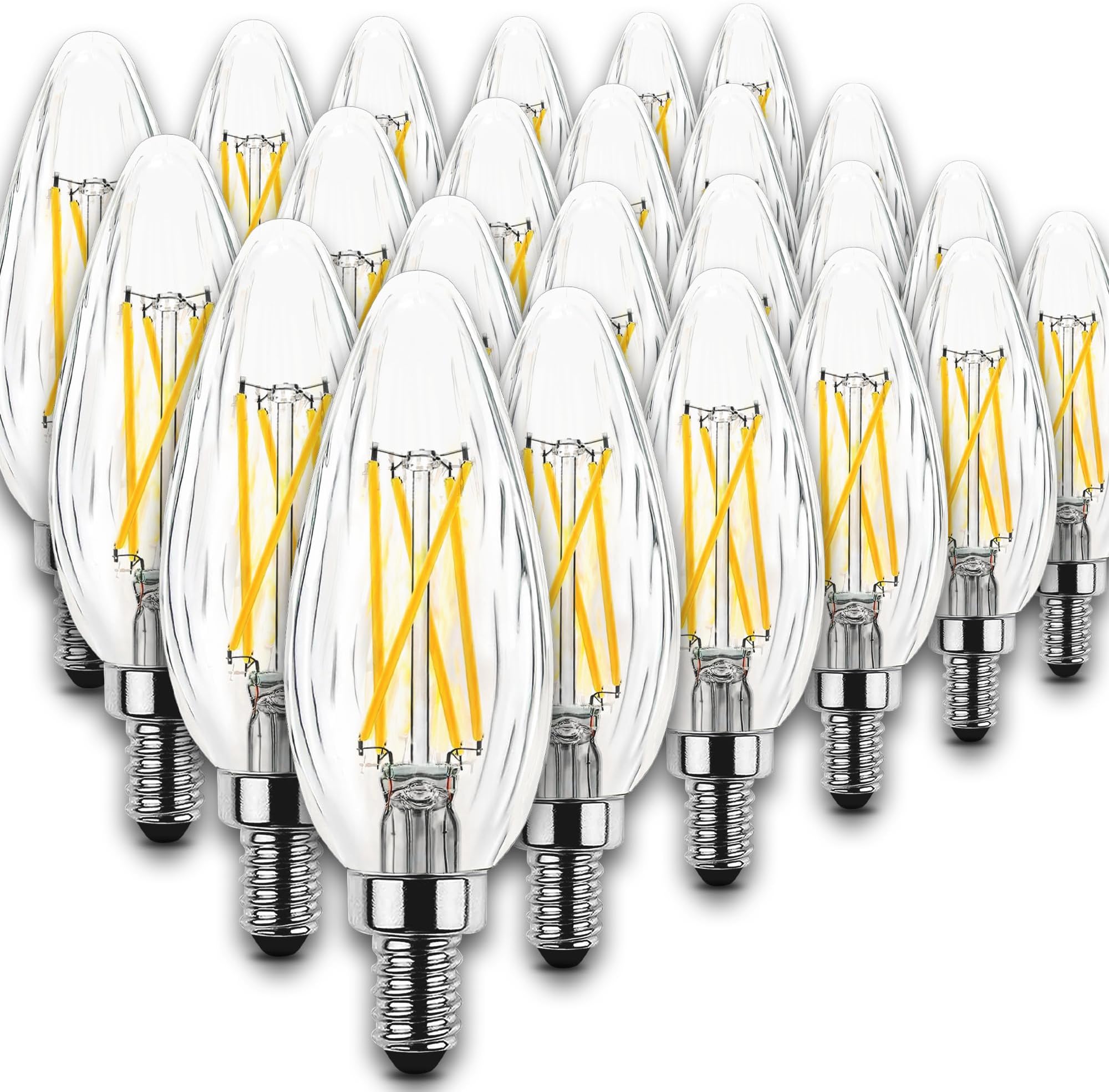 KINUR E26 Candelabra led Light Bulbs 4 Watt (40 Watt Equivalent) LED Chandelier Light Bulbs