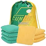 EunHo Dual Sided Cornhole Bags Regulation Set of 8 Professional Cornhole Bean Bags Slick and Stick for Tossing Game-All Weather