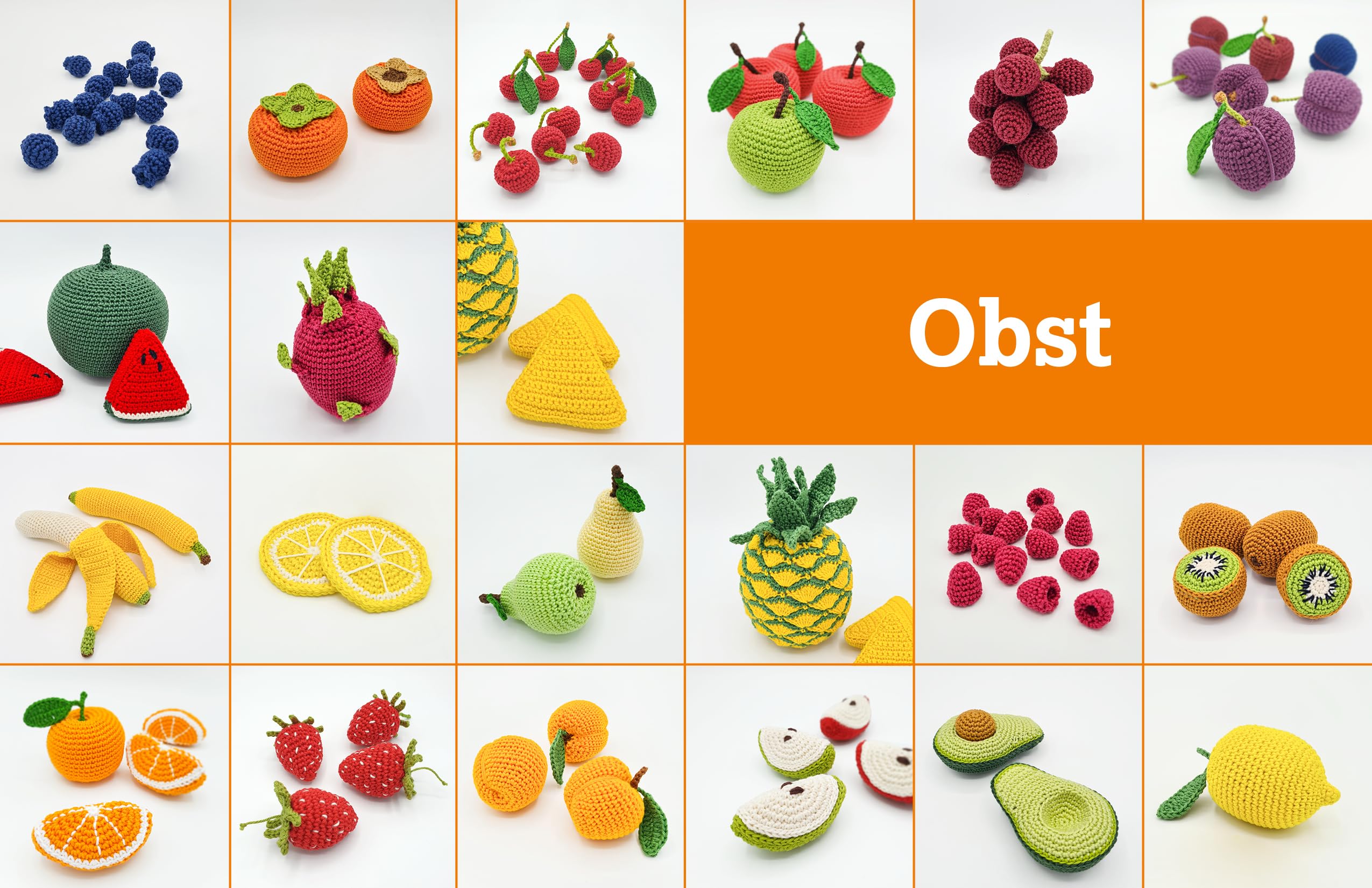 Häkel Köstlichkeiten - Amigurumis für Spielküche und Kaufladen: Buntes Obst und Gemüse mit einfachen Schritt-für-Schritt Anleitungen häkeln