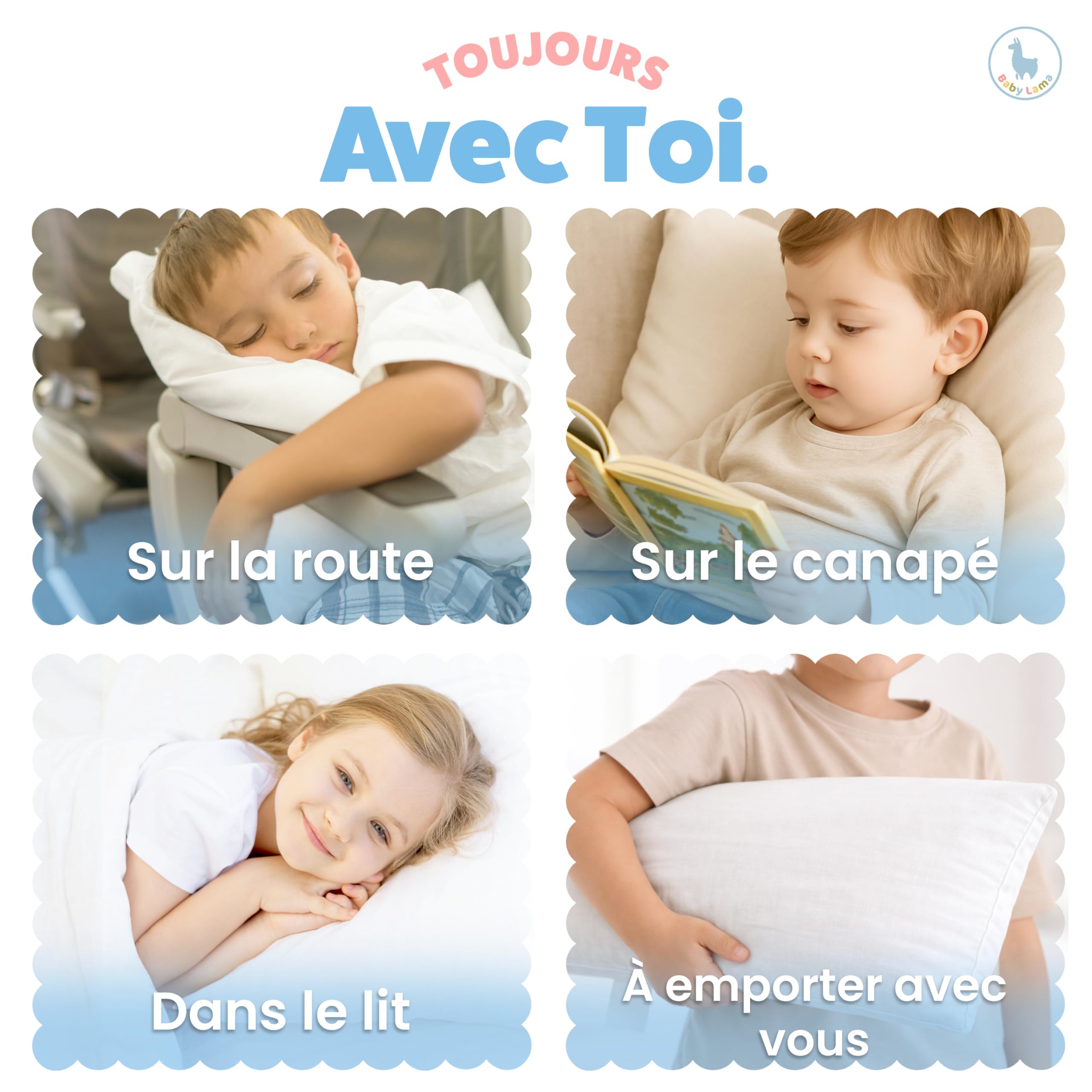Oreiller Enfant 2 à 6 Ans – Oreiller 40x60 cm Bas et Confortable – Coussin Bébé et Enfant 100% Coton Oeko-Tex – Hypoallergénique, Anti-Étouffement, Lavable – Fabriqué en Italie (1)