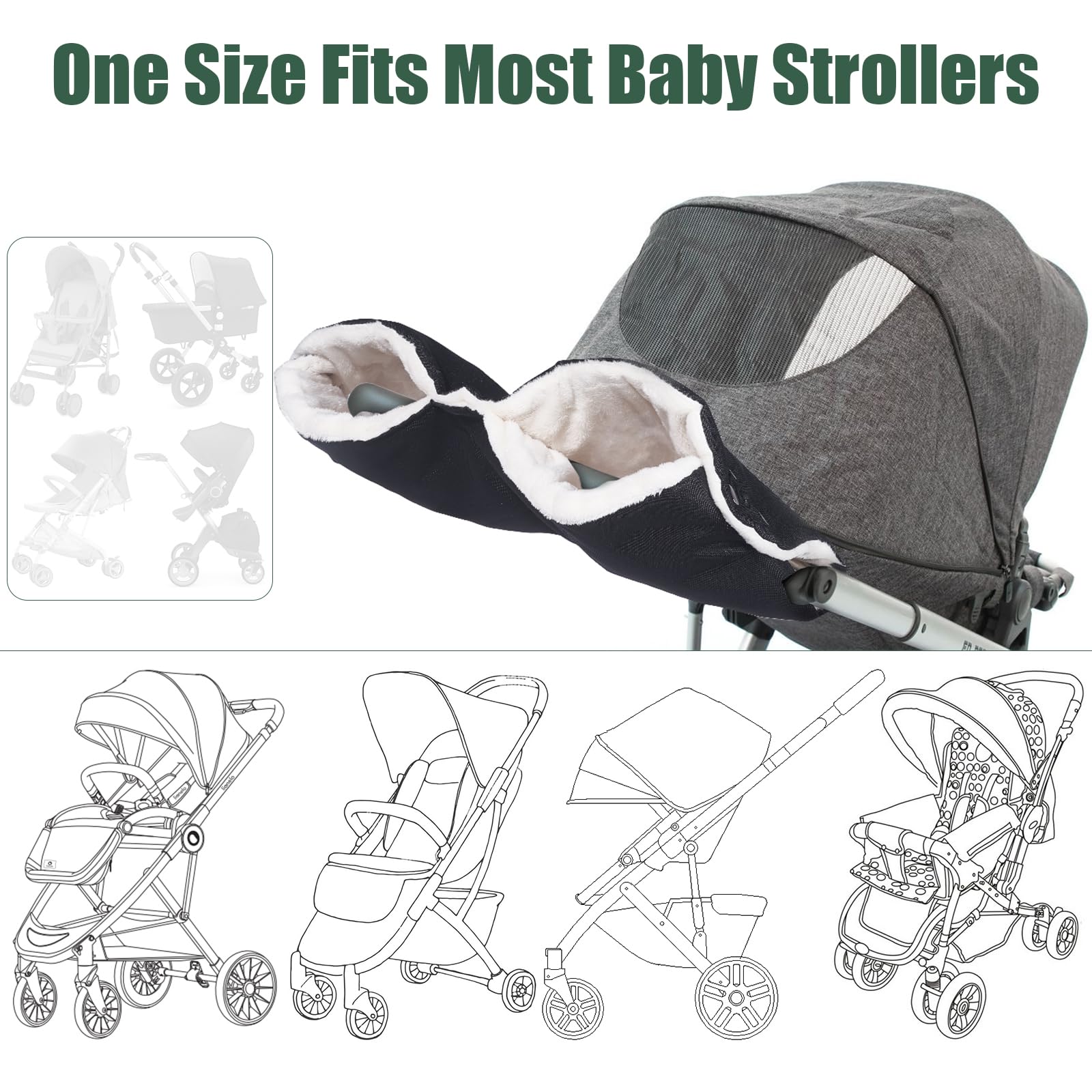 Amazon.com : Pram Hand Muff Baby Pushchair Fleece Hand Gloves
