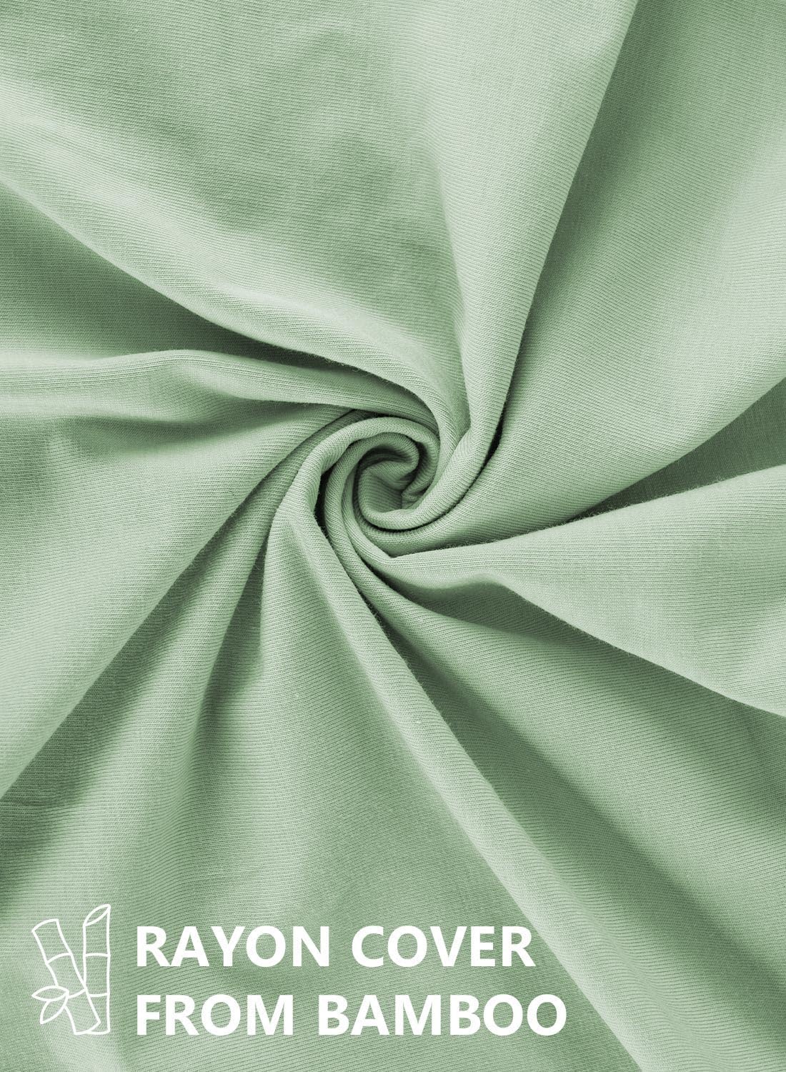 Meiz Pregnancy Pillow Cover, Rayon Cover from Bamboo, U Shaped Pregnancy Pillow Cover, Cooling Maternity Pillow Cover for 55" x 31" Pregnancy Pillows, Sage Green