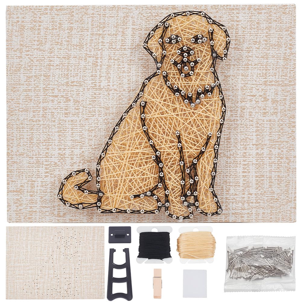 WEBEEDY DIY Dog String Art Kit for Adults Beginners 3D Cute Animal String Art Crafts Kit,Arts Crafts Kit with Instruction and All Supplies,Home Wall Decorations Christmas Unique Women Gift