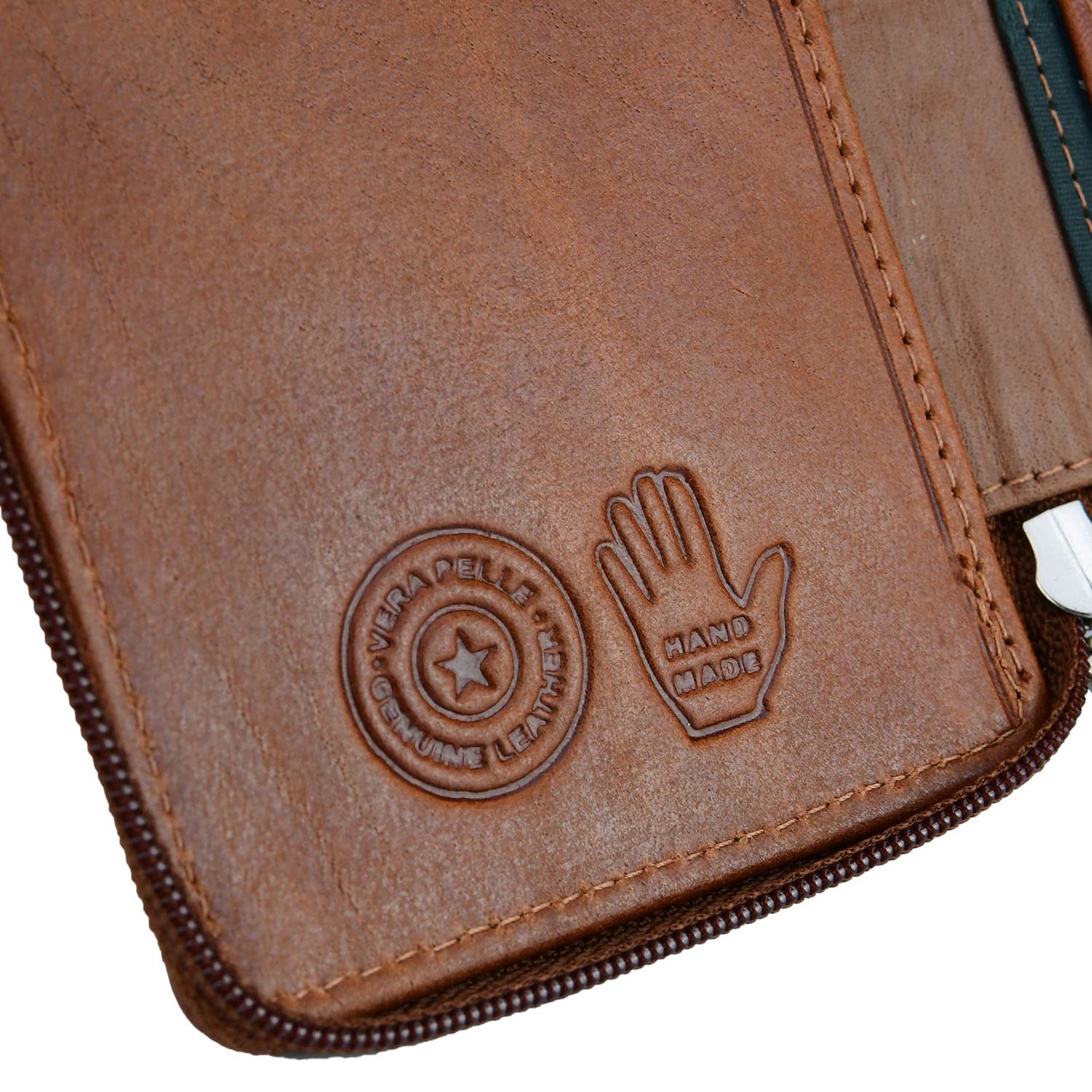 CONTE MASSIMO Porte-clés pour Homme et Femme, Cuir Véritable avec Fermeture Éclair, Crochets et Poches, avec Boîte Cadeau