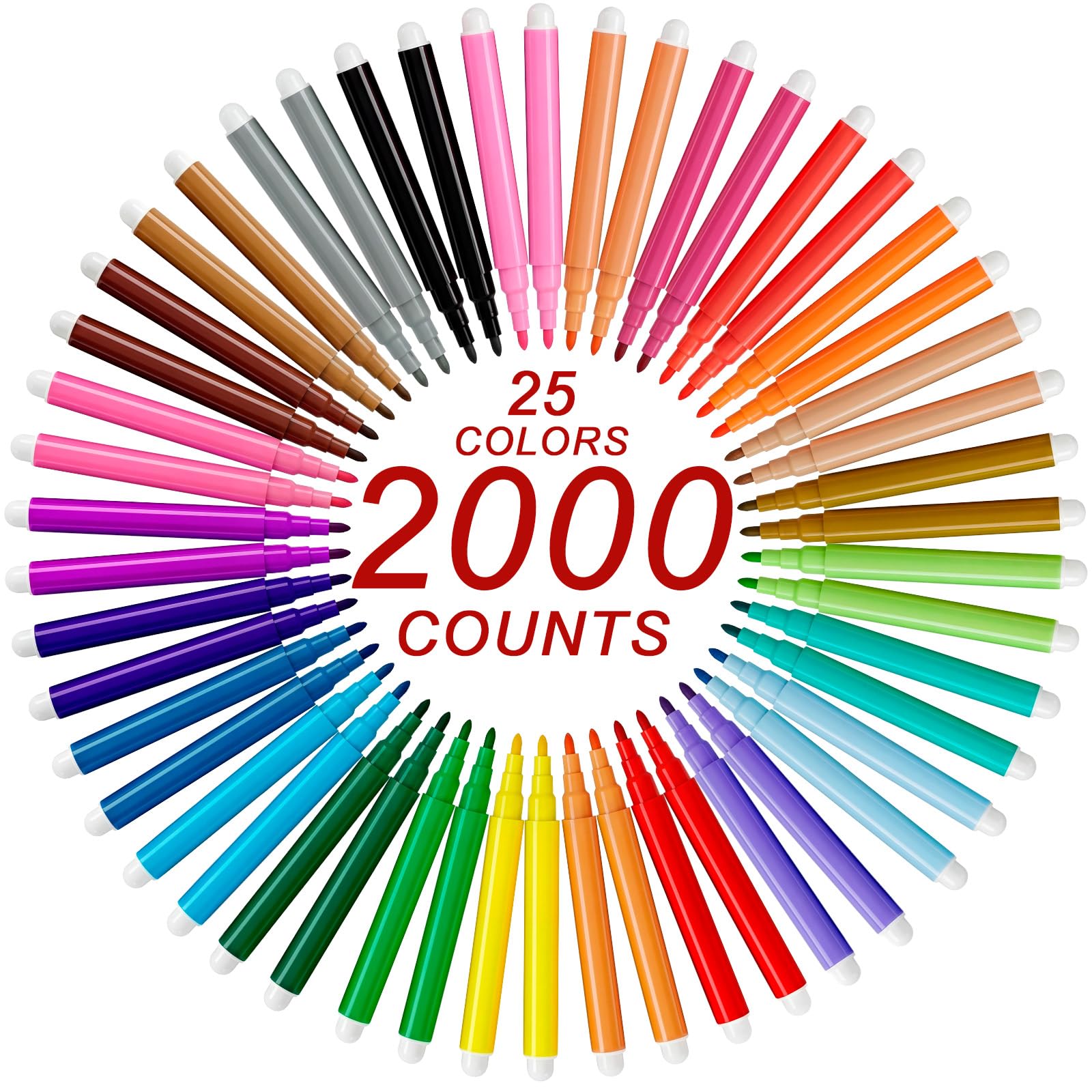 Watersay Mini-Marker, Großpackung, farbige Stifte, 8,6 cm, lebendige Farben, tragbar, kurz, farbige Marker, sortiert, mehrfarbig, Aquarell-Marker für Erwachsene, Bürobedarf (25 Farben)