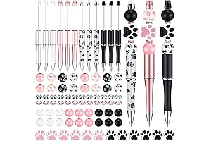 12 Set Plastic Beadable Pens, DIY Bead Pen for Women Kids