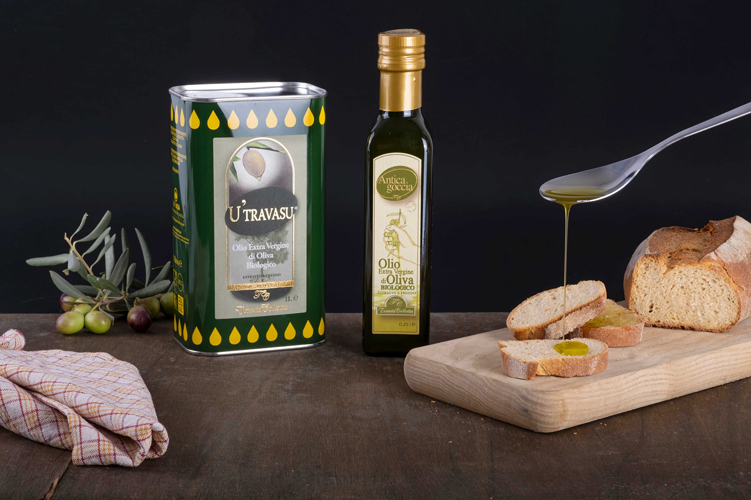 U'Travasu® - Olio extravergine di oliva Biologico latta 3l - 100% italiano - Prodotto in Sicilia - Estratto a freddo