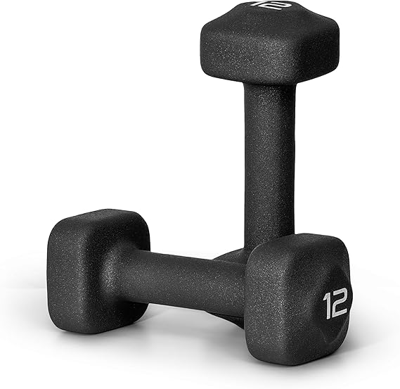 Tone Fitness Neoprene Dumbbell Weight Pairs with Anti-Roll Square Head | Multiple Options