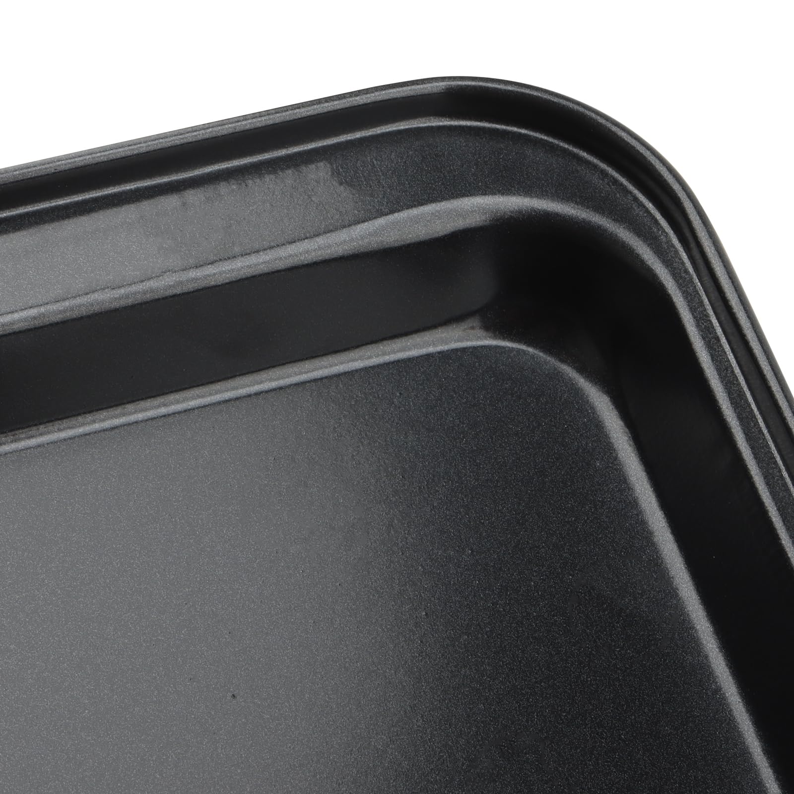 KEILEOHO 6 STKS 24 x 18 x 2 cm Zwarte Essentials Bakplaat Set, 9,4 x 7 Inch Rechthoek Koolstofstaal Roosteren Pan Sheet, Oven Non Stick Blikken voor Koken Broodrooster