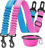 Vista 9 de COOYOO Cinturón de seguridad para perro, juego de 3 piezas retráctil, cinturones de seguridad ajustables para vehículo, nailon para mascotas