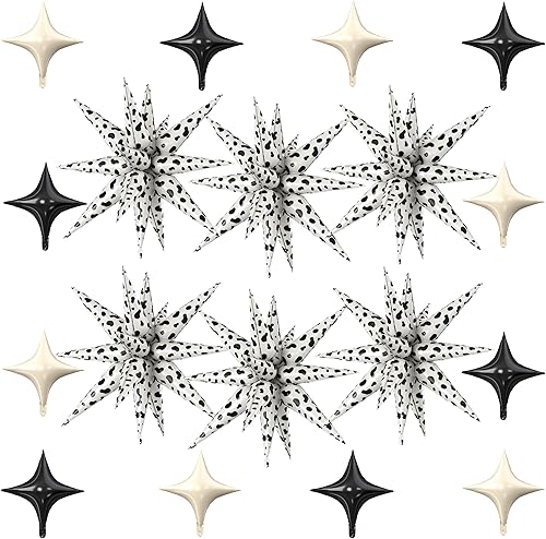 Miniatura 47 de 18 globos de estrella rojos, verdes y dorados, globos de aluminio de estrellas de Navidad con 6 globos de estrella en explosión de 22 pulgadas, 12