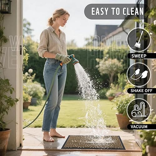 Miniatura 7 de Yimobra Tapete de bienvenida para exteriores, resistente y duradero, para entrada del hogar, garaje y jardín, exterior, antideslizante, resistente a