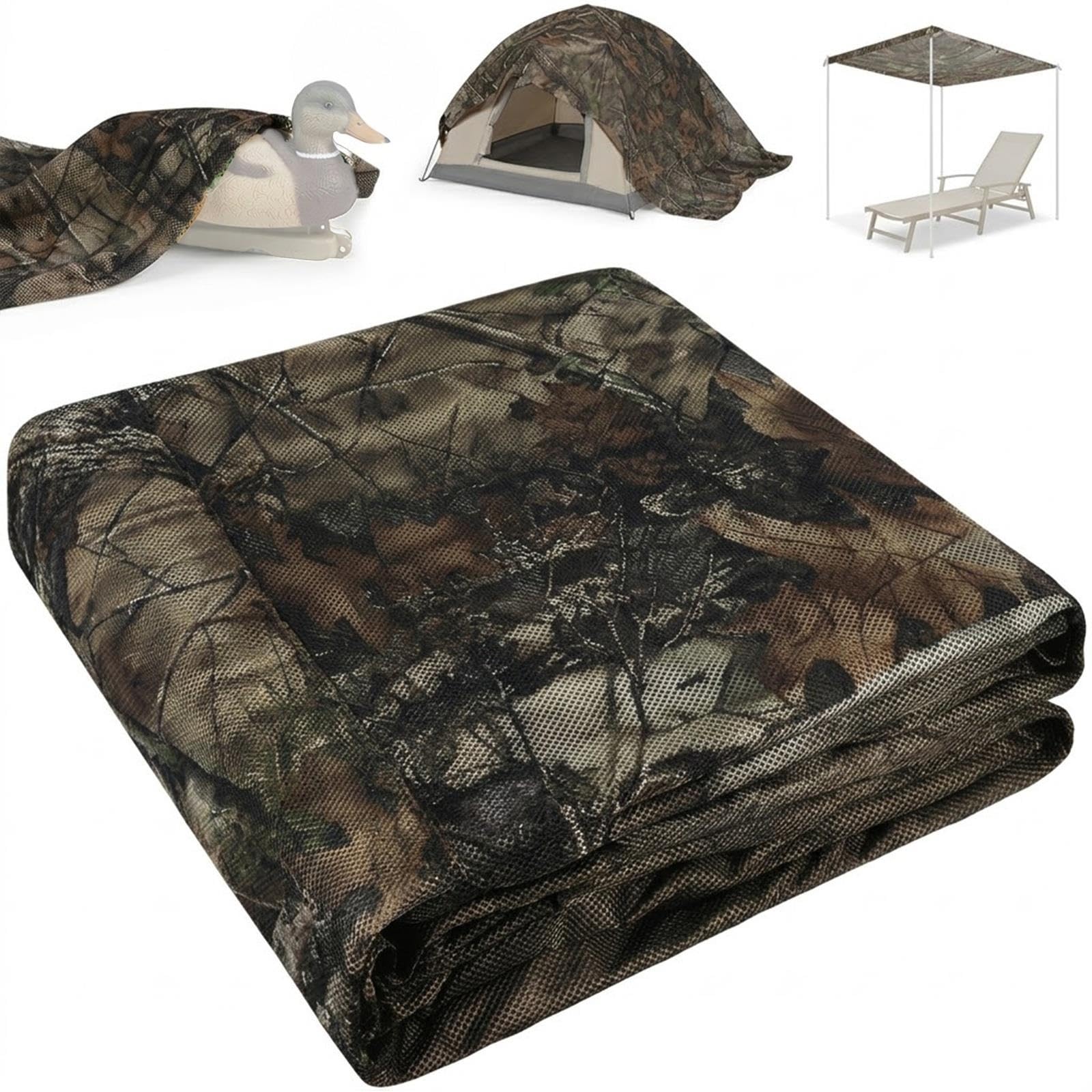 Rete Mimetica 300D, Mesh Trasparente per Caccia, Camping, Tenda e Parasole