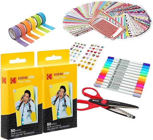 Kodak Paquete de 100 álbumes de recortes de papel Zink de 2 x 3 pulgadas