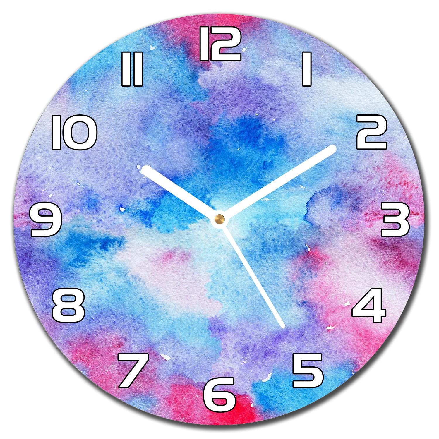 Horloge murale moderne en verre sécurité avec motif abstrait 30 cm