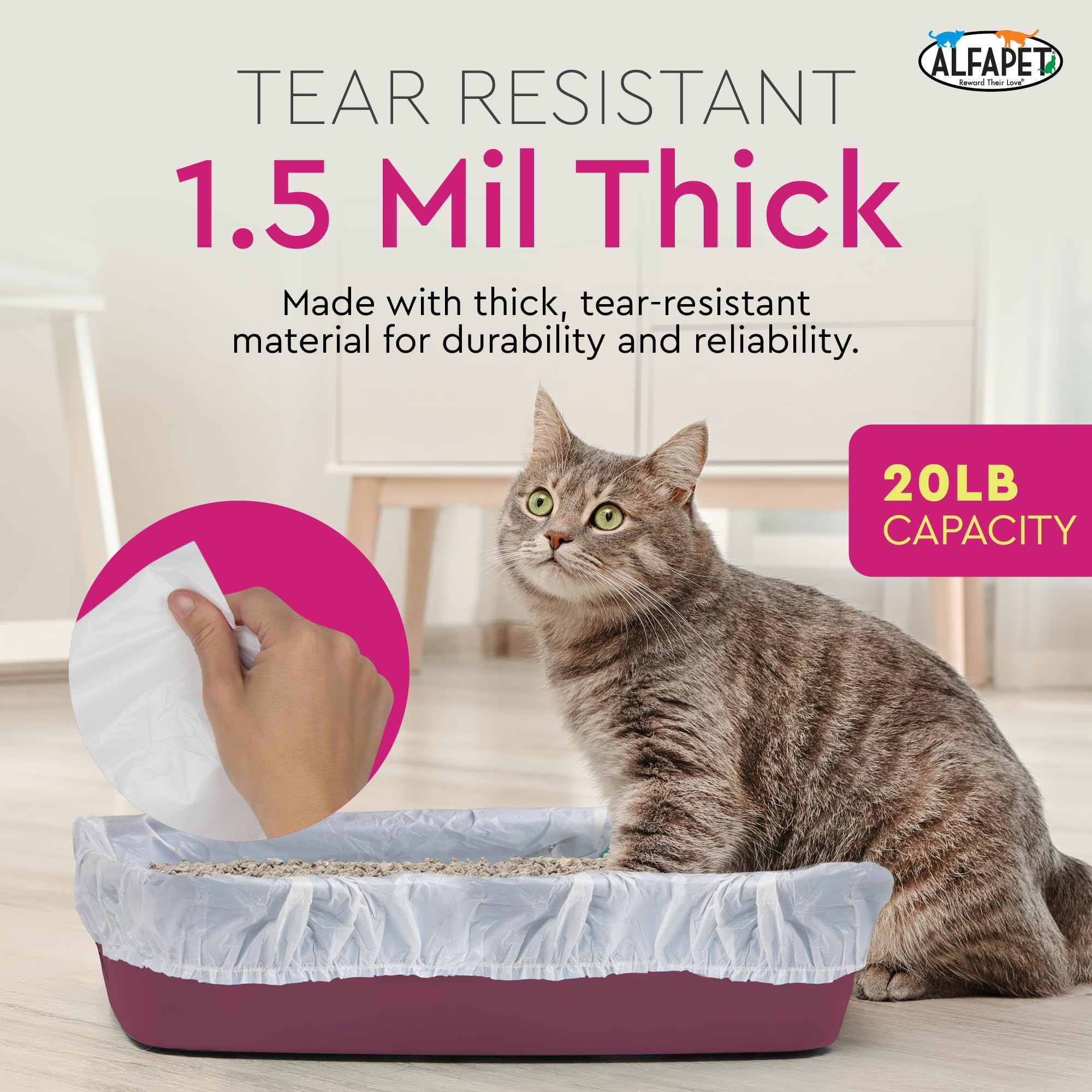 Alfapet Kitty Lot de 10 bacs à litière jetables pour chat avec technologie Sta-Put