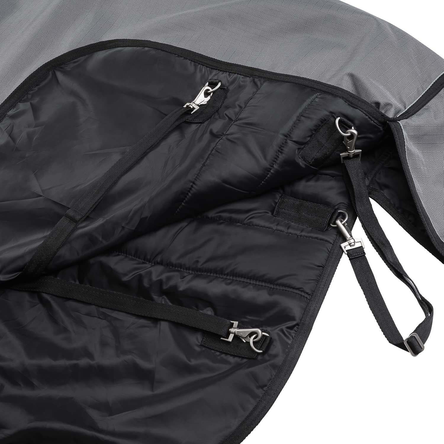 SUNRIDE Manta Invierno Caballo 450g (Alaska) – 1200D Impermeable – 3000 mm – Transpirable – Compatible con Liner – Cuello Desmontable – Reflectante (140 cm, Gris)