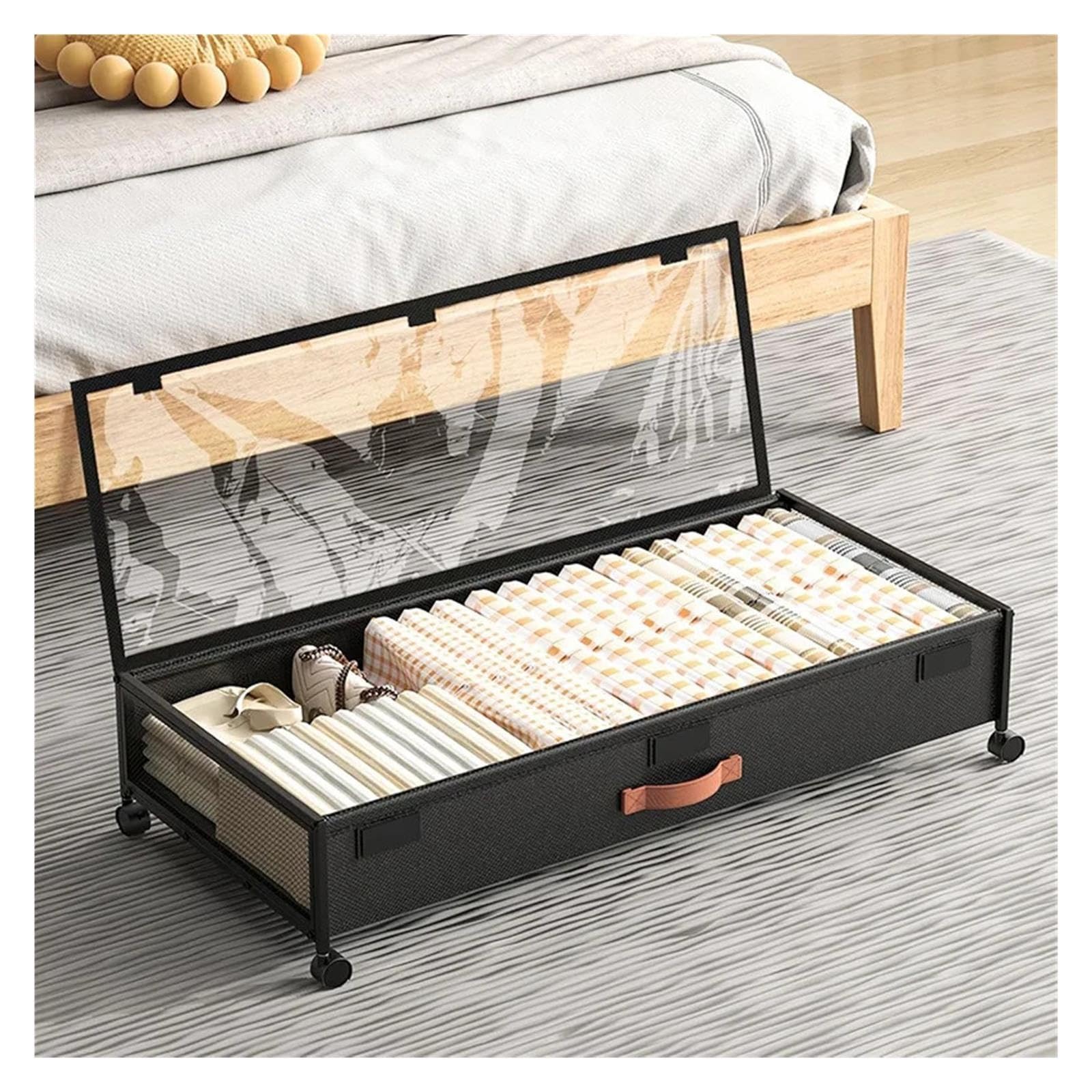 Contenitore Sotto il Letto con Ruote Portaoggetti sotto il letto