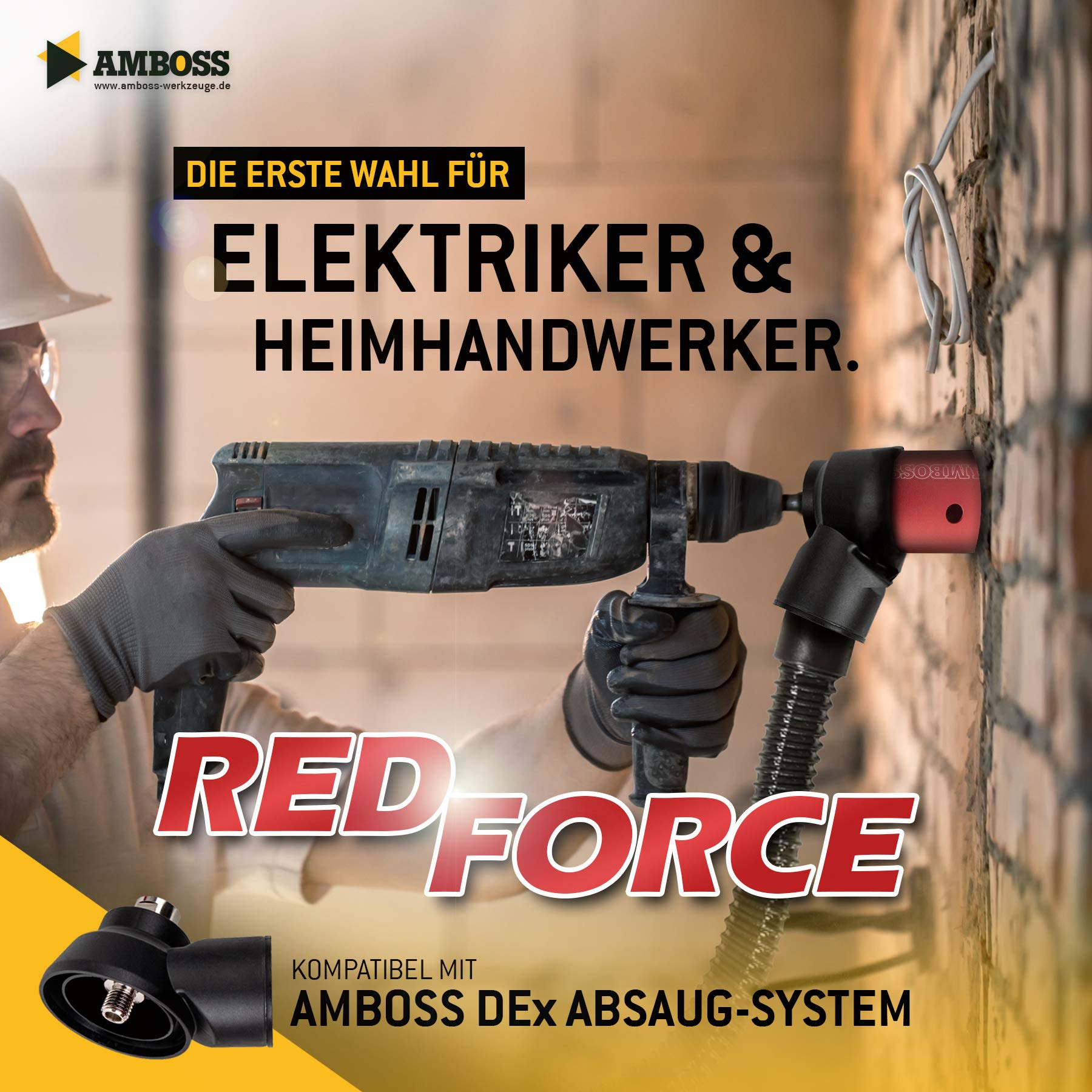 Red Force - Avellanador de diamante (82 mm, con orificios para extracción de polvo, ladrillo, mampostería, hormigón y pavimentos, profundidad de corte: 90 mm)