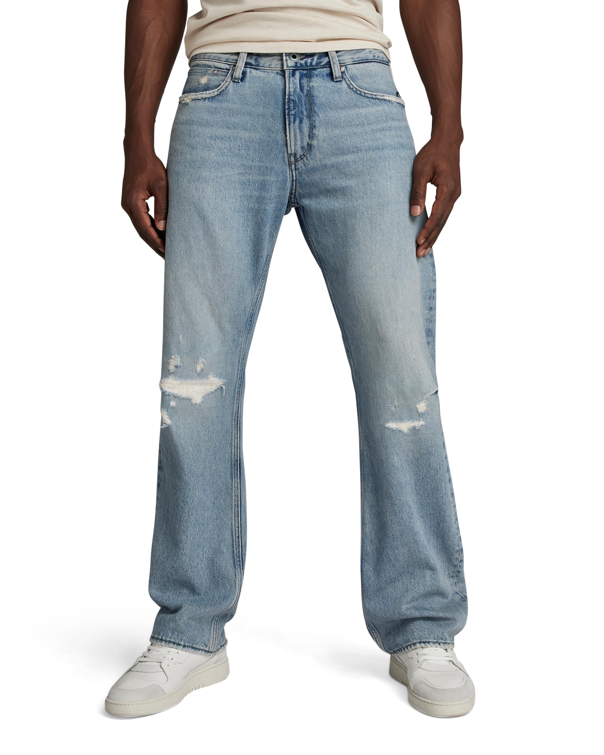 G-STAR RAW Men's Lenney Bootcut Jeans, Blue (sun faded ripped fogbow D24467-D436-G672), 30W / 30L
