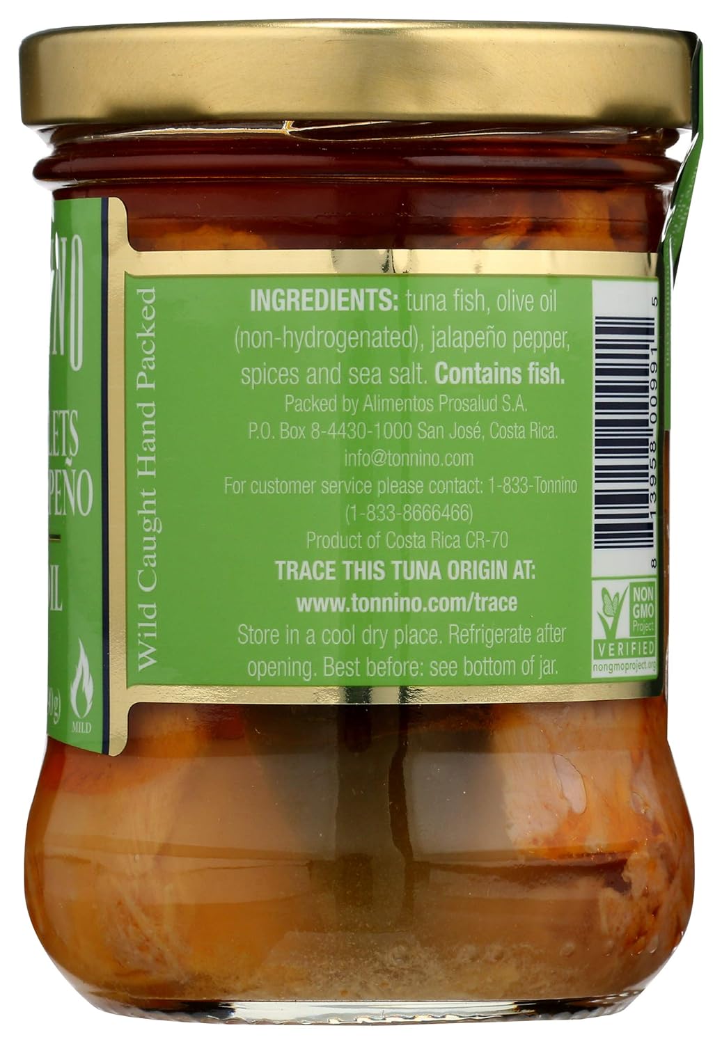 Tonnino Yellowfin Tuna Fish Premium – Jalapeño in Olive Oil – Pack of 6 – Alternative to Salmon – Protein Snacks – Ready to Eat Meals