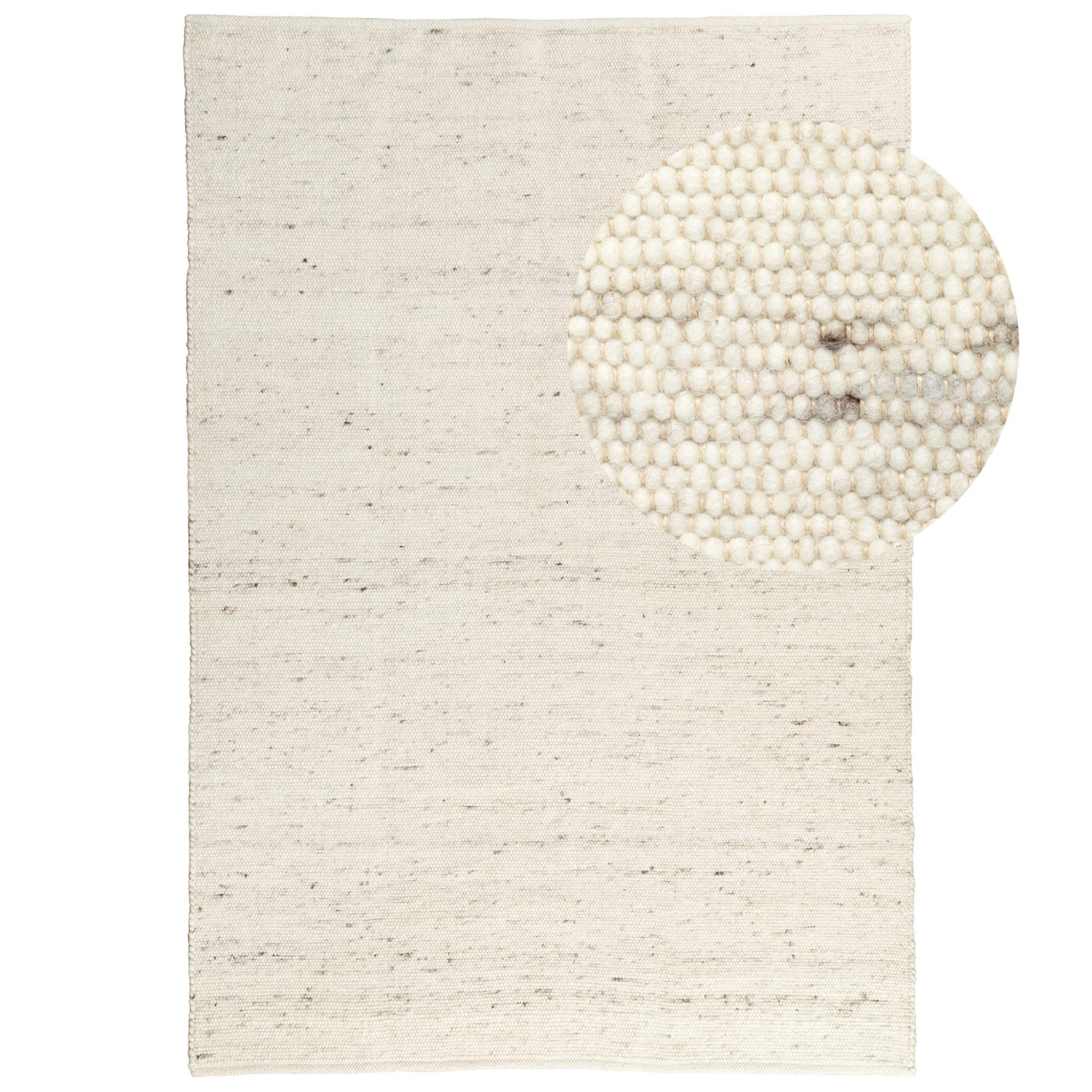 Steffensmeier Handwebteppich Korinth | Gesunder Wollteppich | Beste Schurwolle | Natur, handgewebt, Größe: 160x230 cm