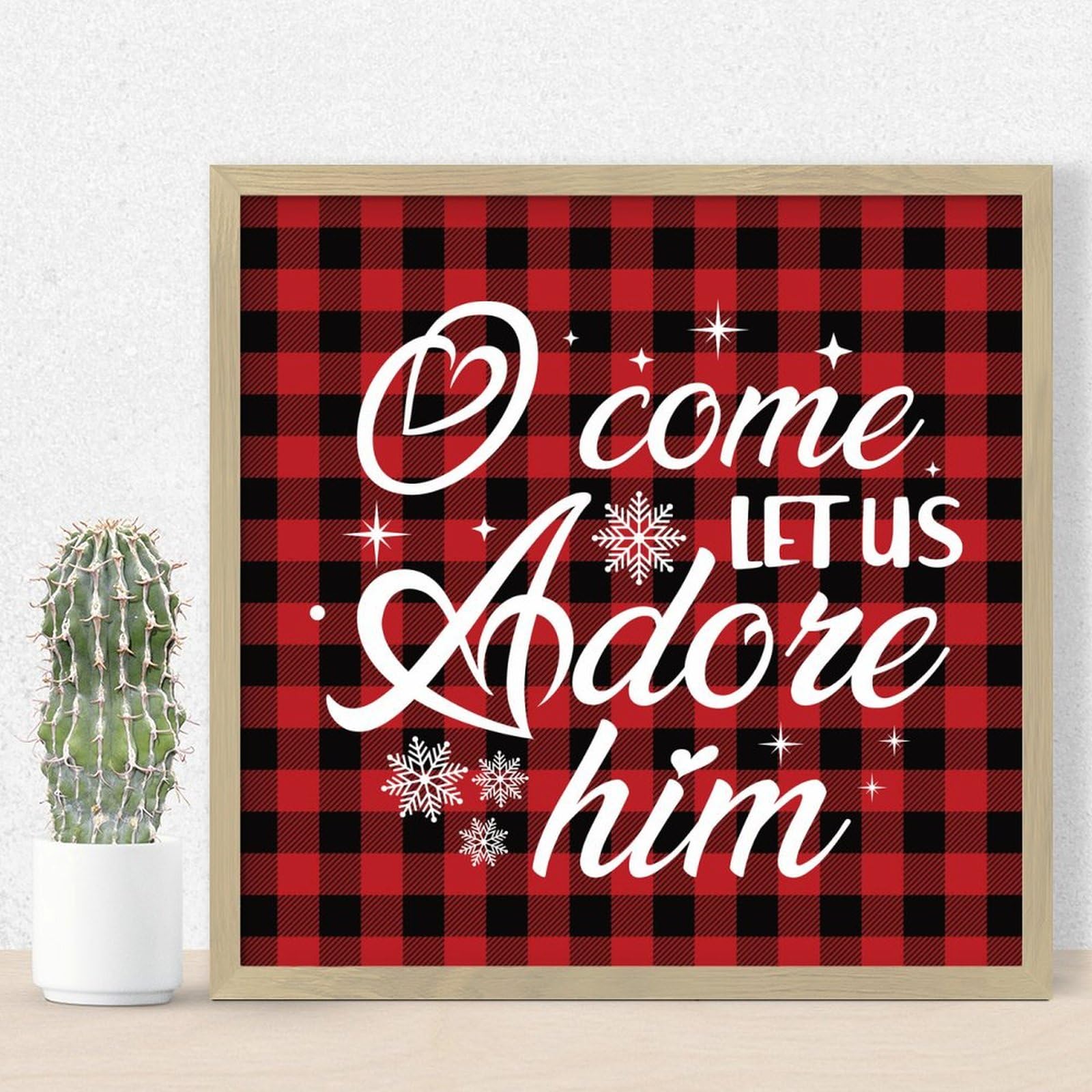 Panneau O Come Let Us Adore Him déco vintage pour créer un cocon chrétien chaleureux