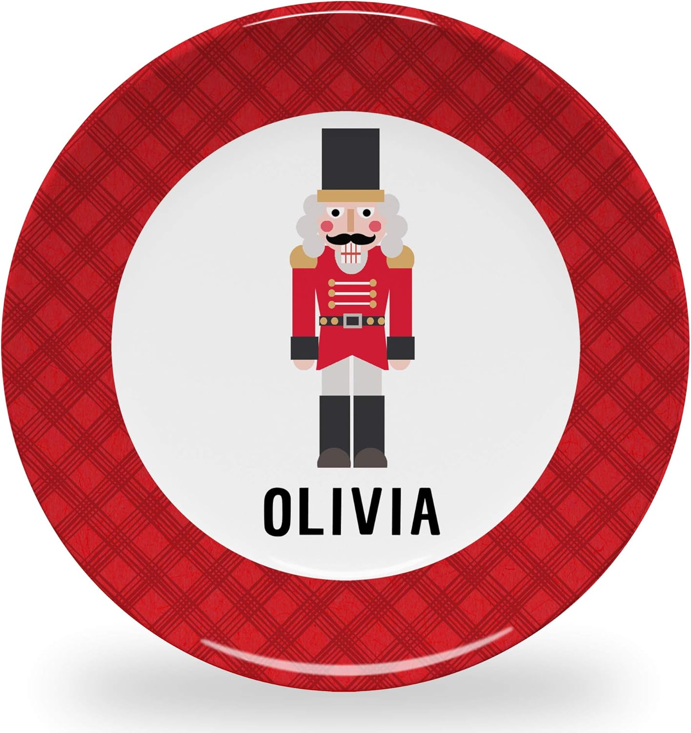 Tiny Expressions - Personalized Holiday Plates for Kids with Customized Name | BPA Free | Dishwasher Safe | Made in the USA (Nutcracker Plate)