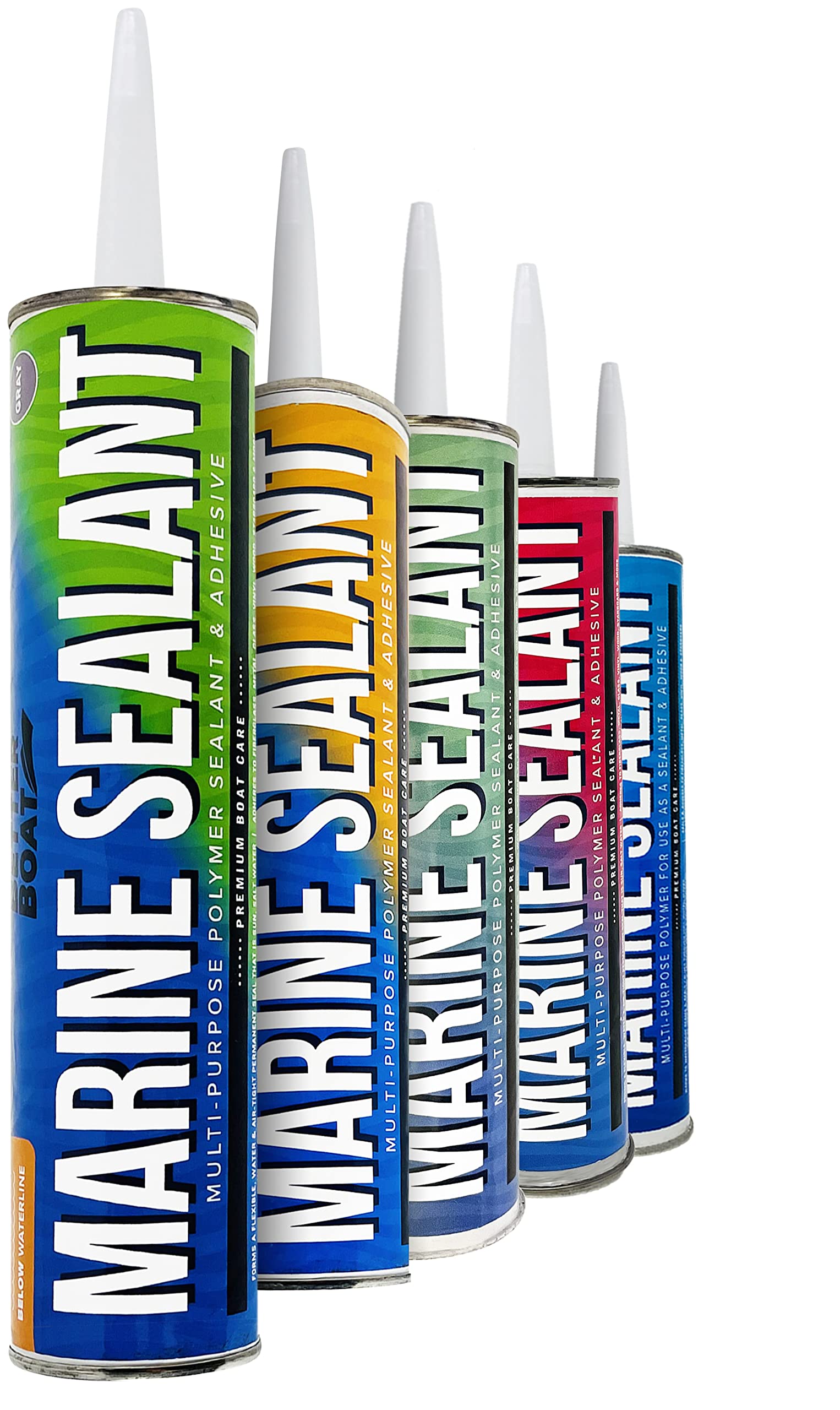 Marine Sealant and Adhesive, Waterproof Marine Grade Caulk, High Temp Water Sealant for Boat, Auto, RV, Without Silicone - 1 Tube, Gray, 10 oz