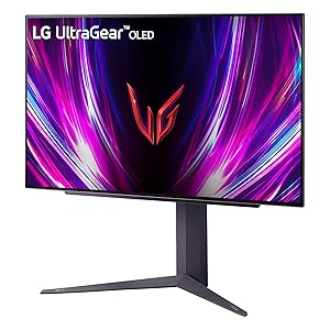 LG 27GS93QE 27-inch Ultragear OLED Gaming Monitor QHD 1440p 240Hz 0.03ms DisplayHDR True Black 400 AMD FreeSync Premium Pro NVIDIA G-Sync HDMI 2.1 DisplayPort Tilt/Height/Pivot Stand Black
