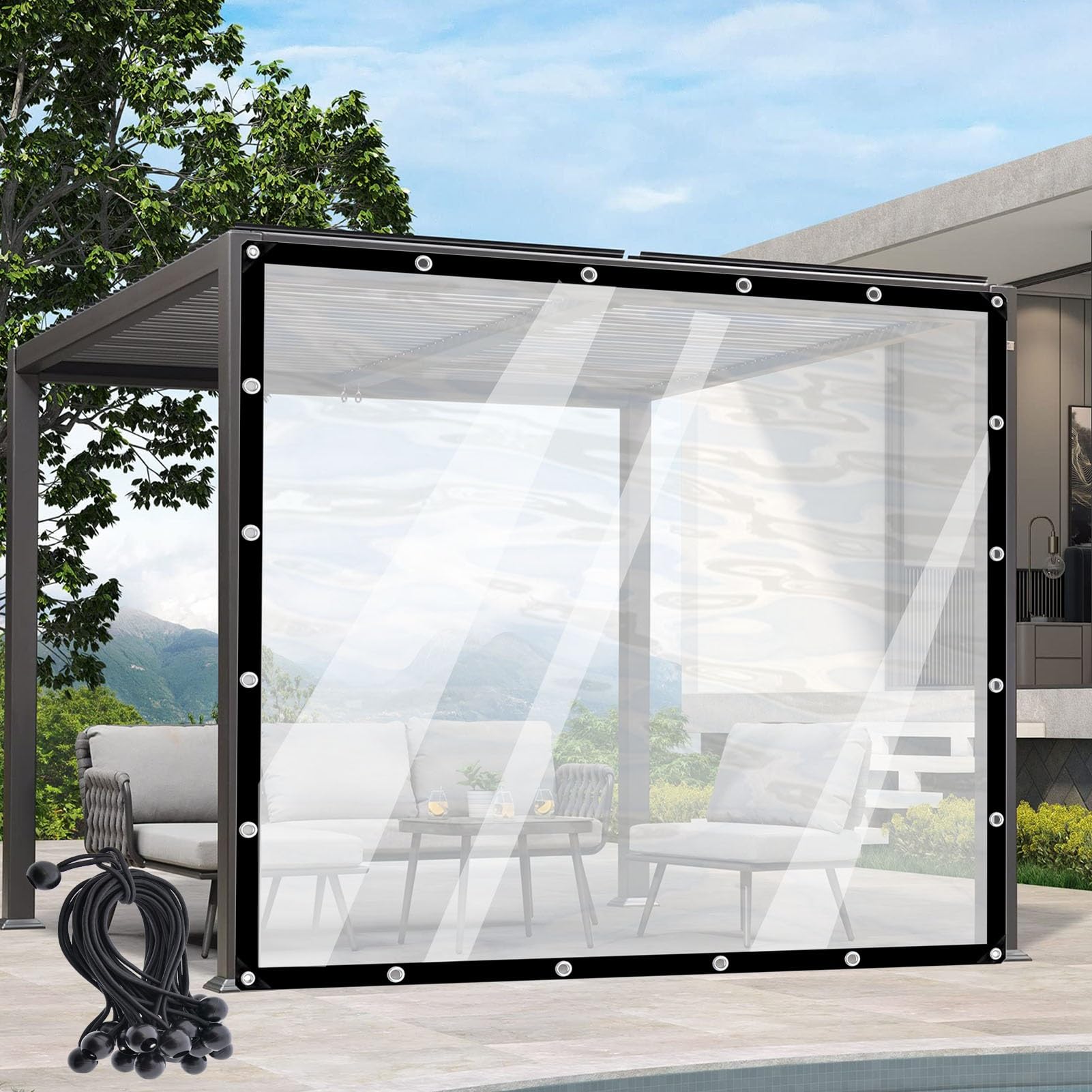 Rideaux d'extérieur transparents pour profiter de votre terrasse en toute saison à l'abri