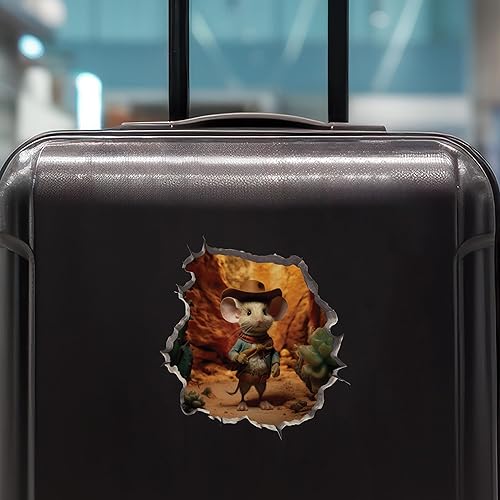 Miniatura 7 de Adhesivo de pared 3D con agujero de ratón de vaquero y ratón