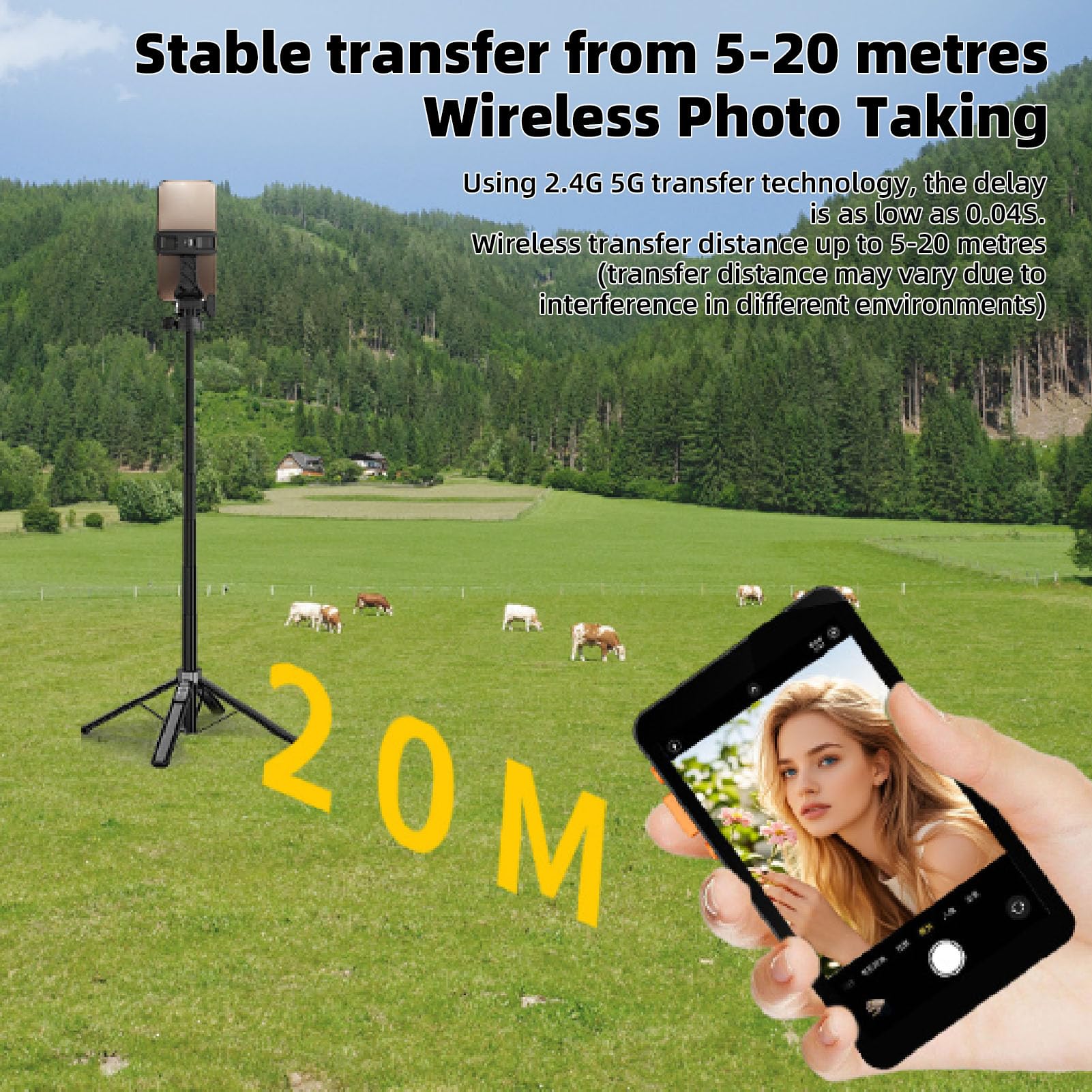 GOWENIC Telefon Sellie Selfie Monitor, Magnetyczny Monitor Tylnej Kamery z Wyświetlaczem HD 1080p dla Vlog Live Stream TIK, Dopasowanie do IOS Android