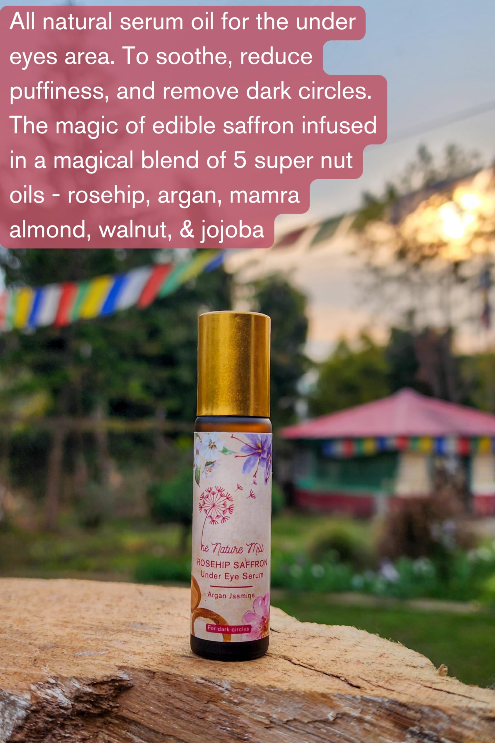 The Nature Mill Rosehip Saffron Under Eye Serum Oil, Argan Jasmine. All natural serum oil to reduce puffiness & dark circles | 10ml — Amazon image 2