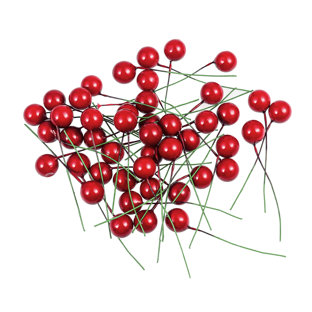 BESPORTBLE 100pcs 12mm Artificial Holly Berry Picks - Christmas DIY Decor For Trees, Wreaths & Crafts - View #5