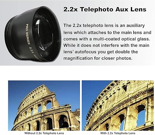 Miniatura 7 de Canon Cámara DSLR EOS T100/4000D con lente EF-S de 0.709-2.165 in, tarjeta de memoria SanDisk, trípode, flash, mochila + paquete de accesorios