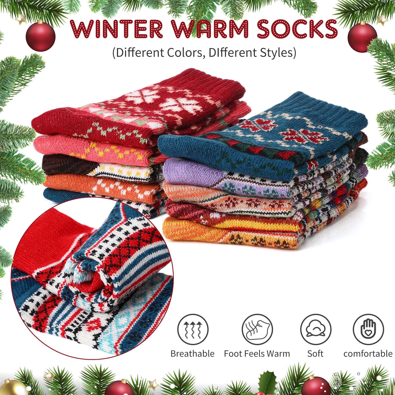 20 pares de calcetines de lana de invierno para mujer para senderismo, calcetines de lana gruesa para mujer, calcetines térmicos de invierno para clima frío