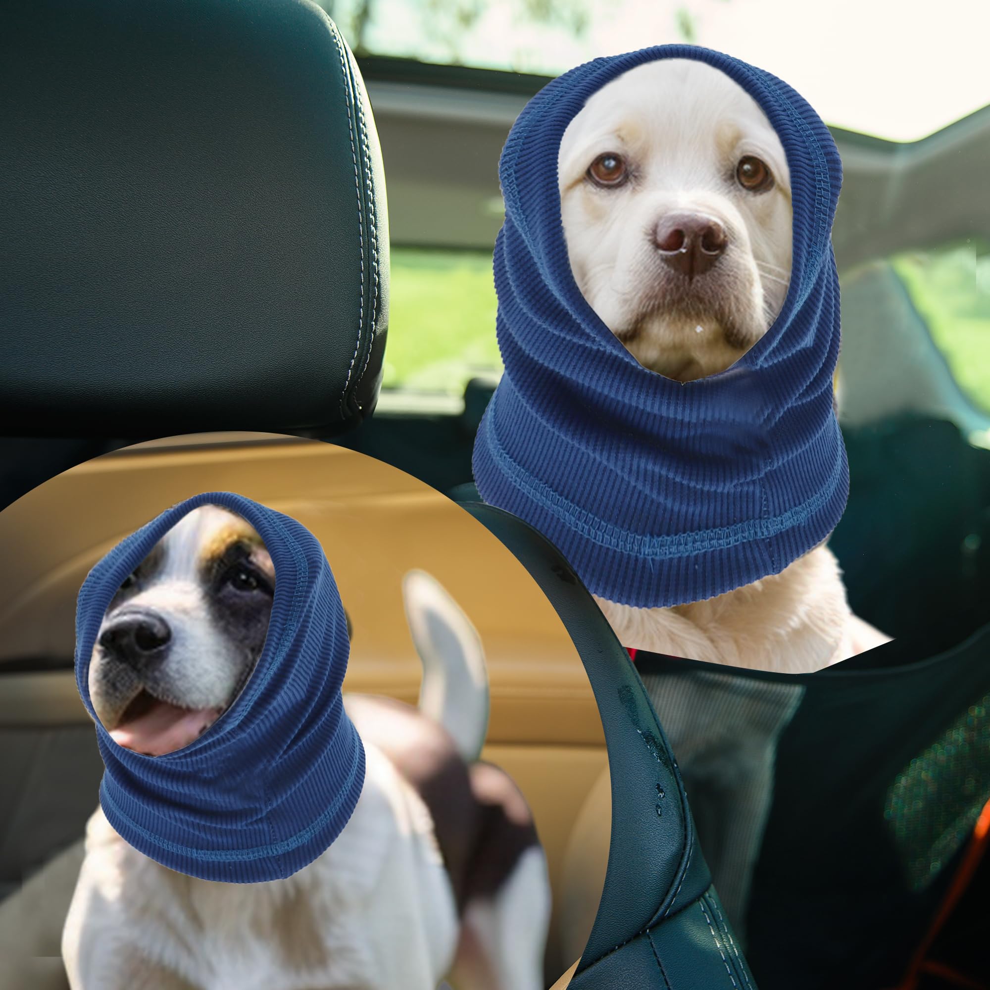 Fascia per Calmare Cani, Protezione Rumore Cuffie per Orecchie Cani, L, Blu