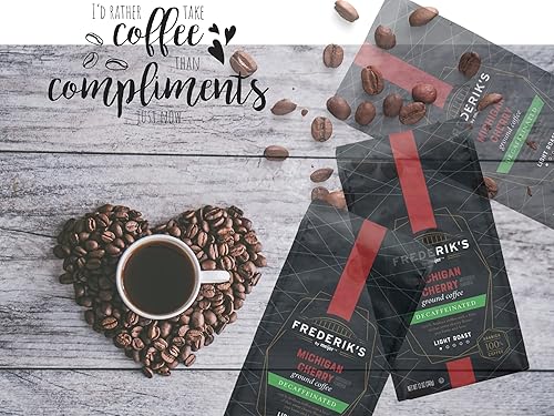 Miniatura 5 de Fredrick's Meijer Michigan Cherry - Café molido descafeinado  Tostado ligero 100% arábica especial  Juego de paquetes