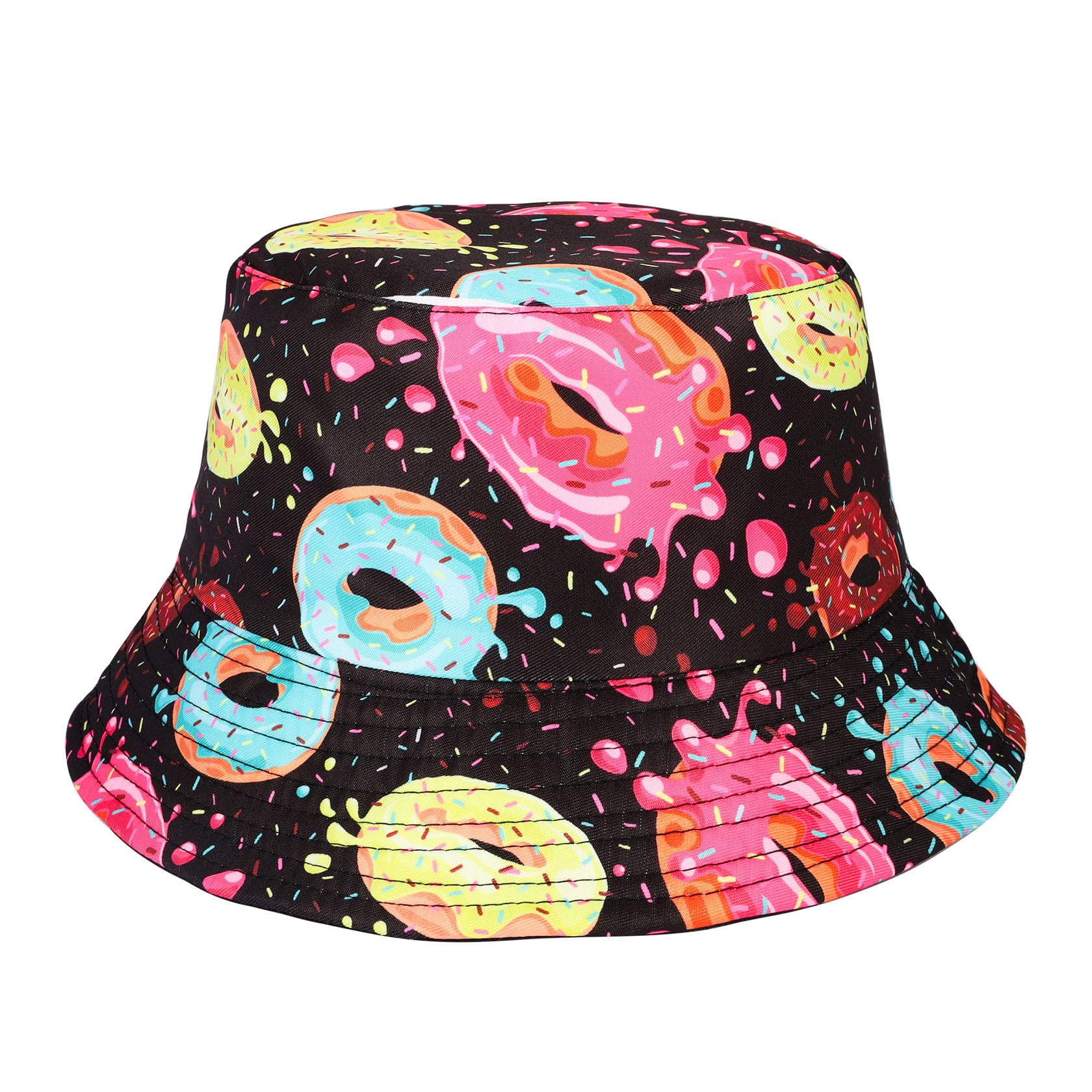 JAZTAKU Retro 80 90s Bucket Hat for Women Men Fashion Fisherman Hat Packable Outdoor Rave Accessories Fisherman Hat