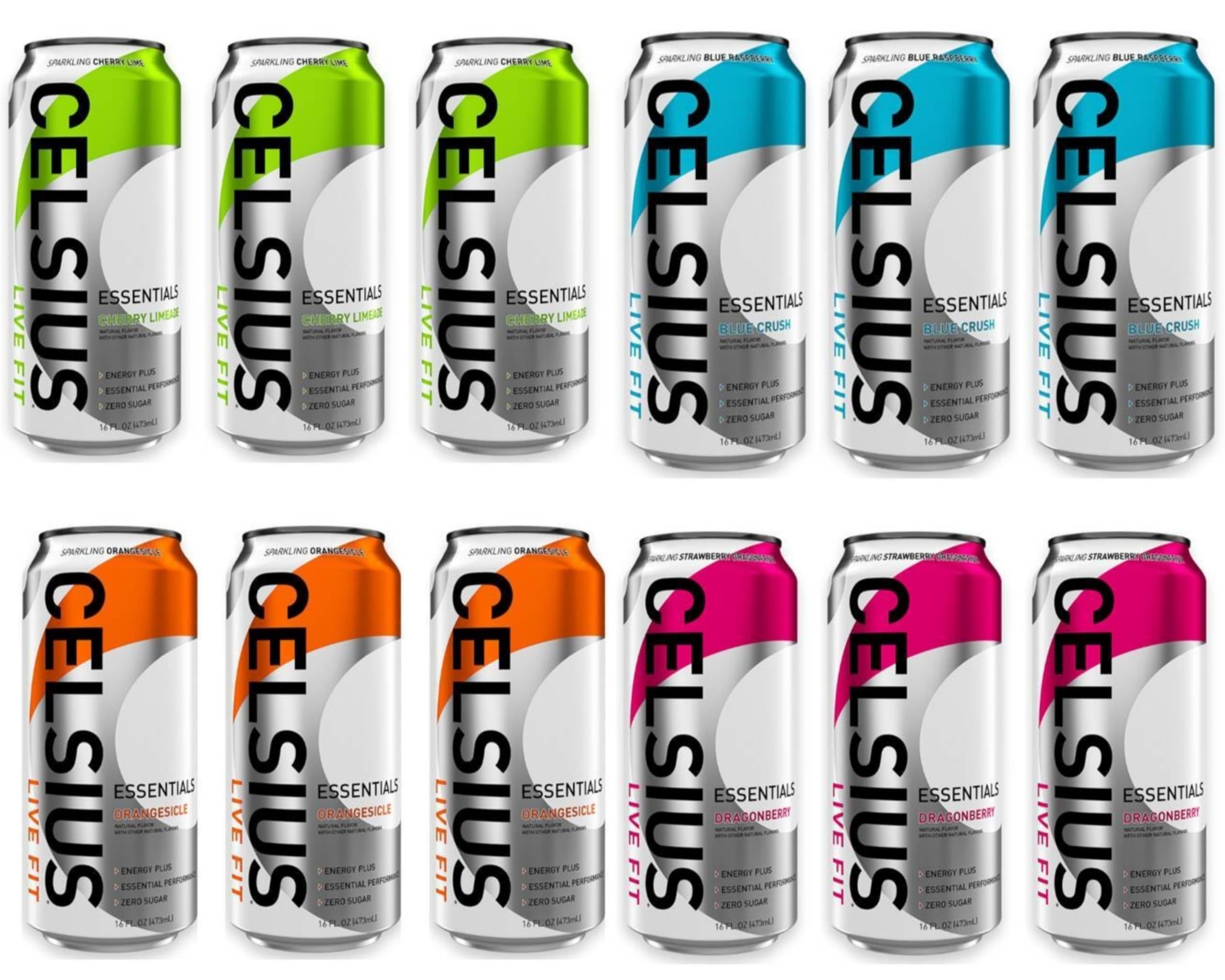 Buy Celsius Essential Energy Drink, Low Calorie, 12 Fl Oz, 12 Pack (12