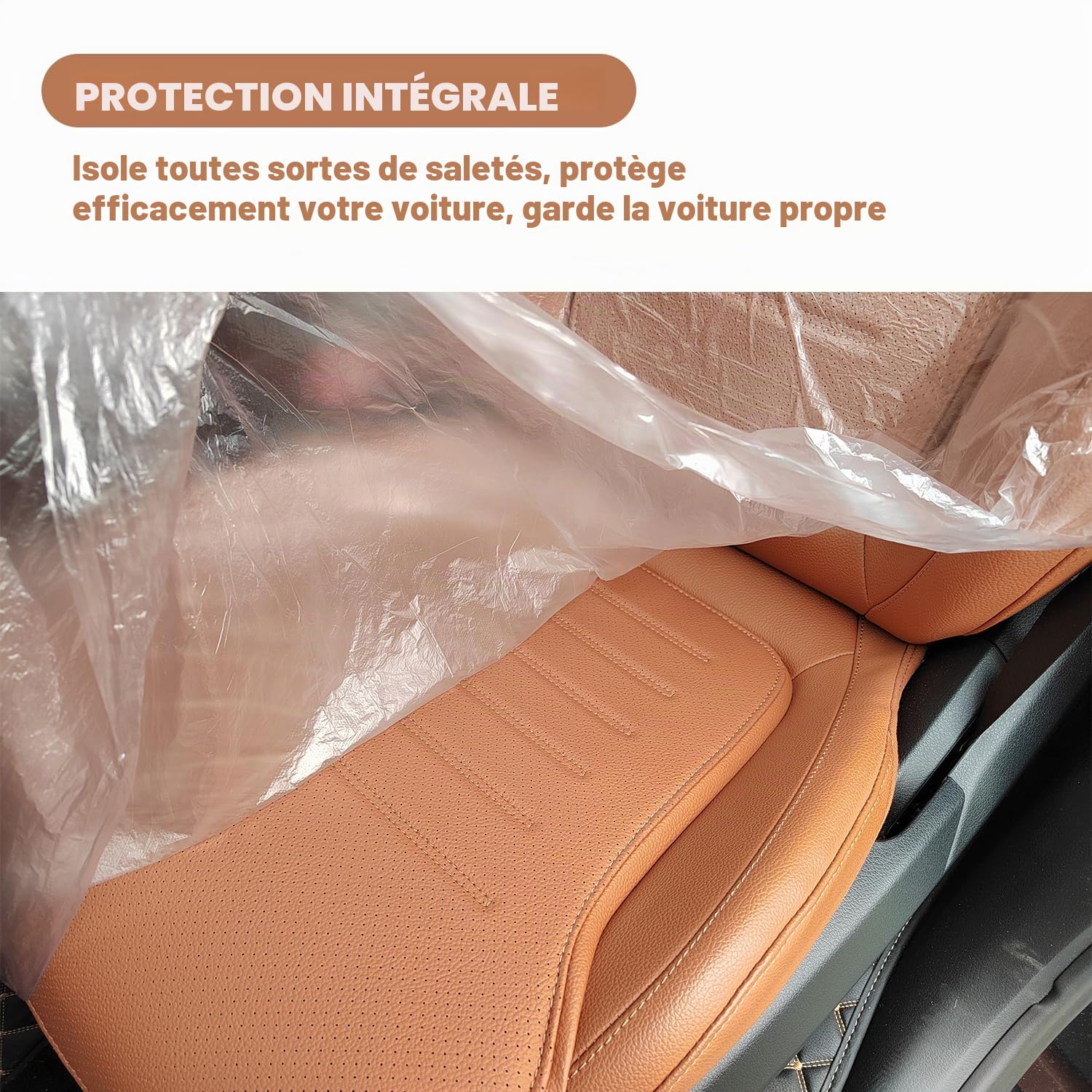 IHOTDER Lot de 50 Housses de siège de Voiture jetables en Plastique imperméable pour Voitures, camions, Bus, sièges de Voiture, Accessoires d'intérieur pour Femme/Homme