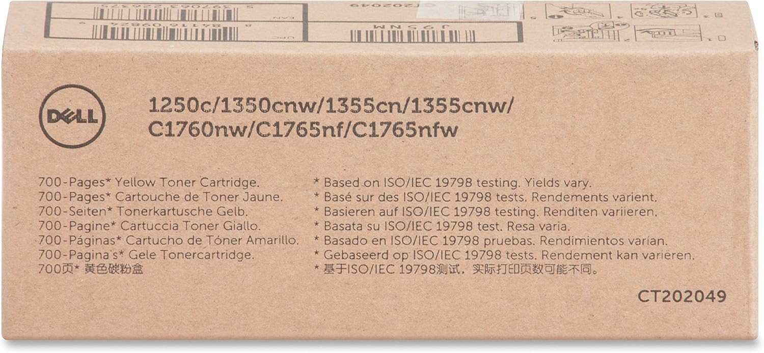Dell Toner Cartridge - Laser - Standard Yield - 700 Pages - Yellow - 1 Each