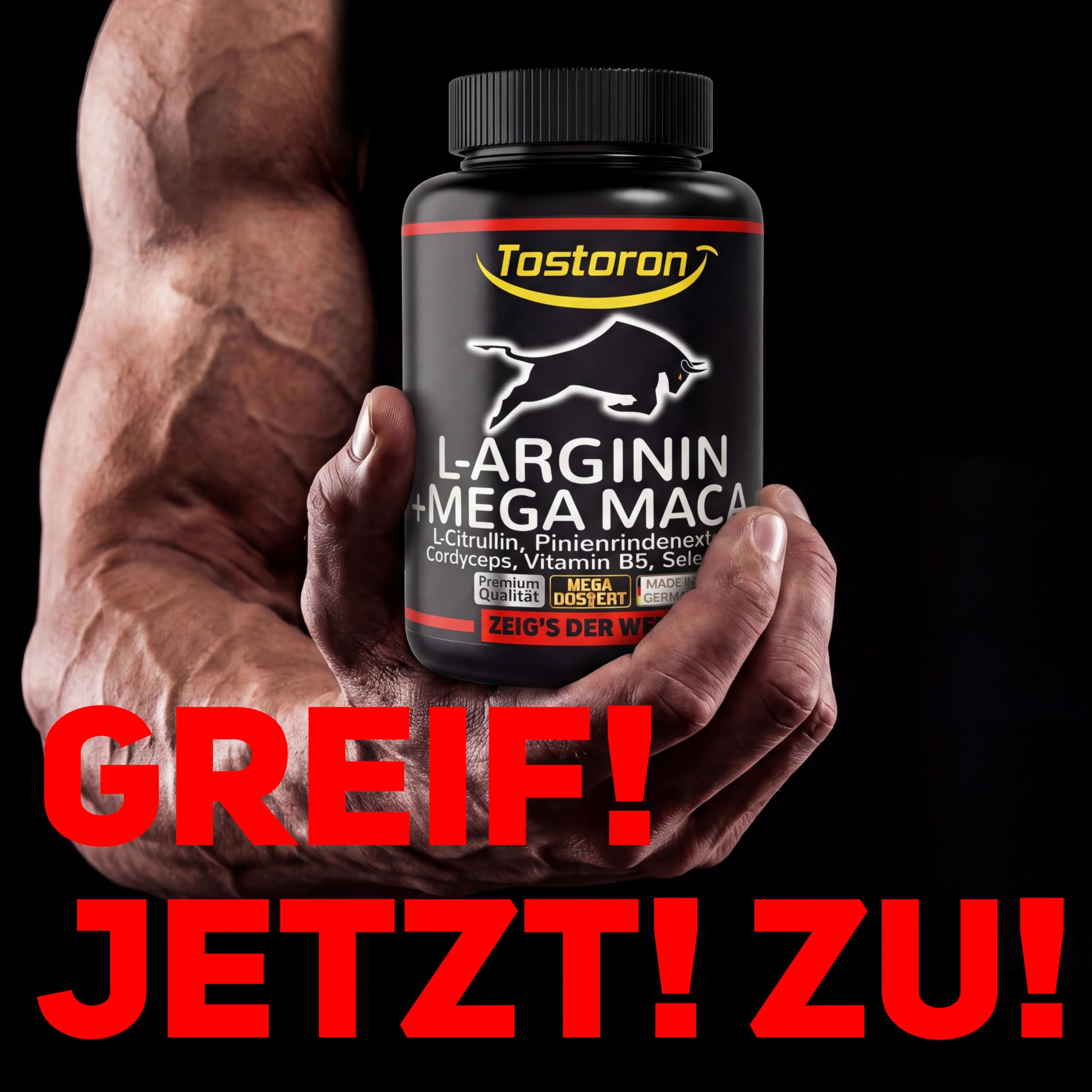 L-Arginin + MEGA MACA - 120 Kapseln EXTRA STARK + HOCHDOSIERT 1 Dose, 1x98g