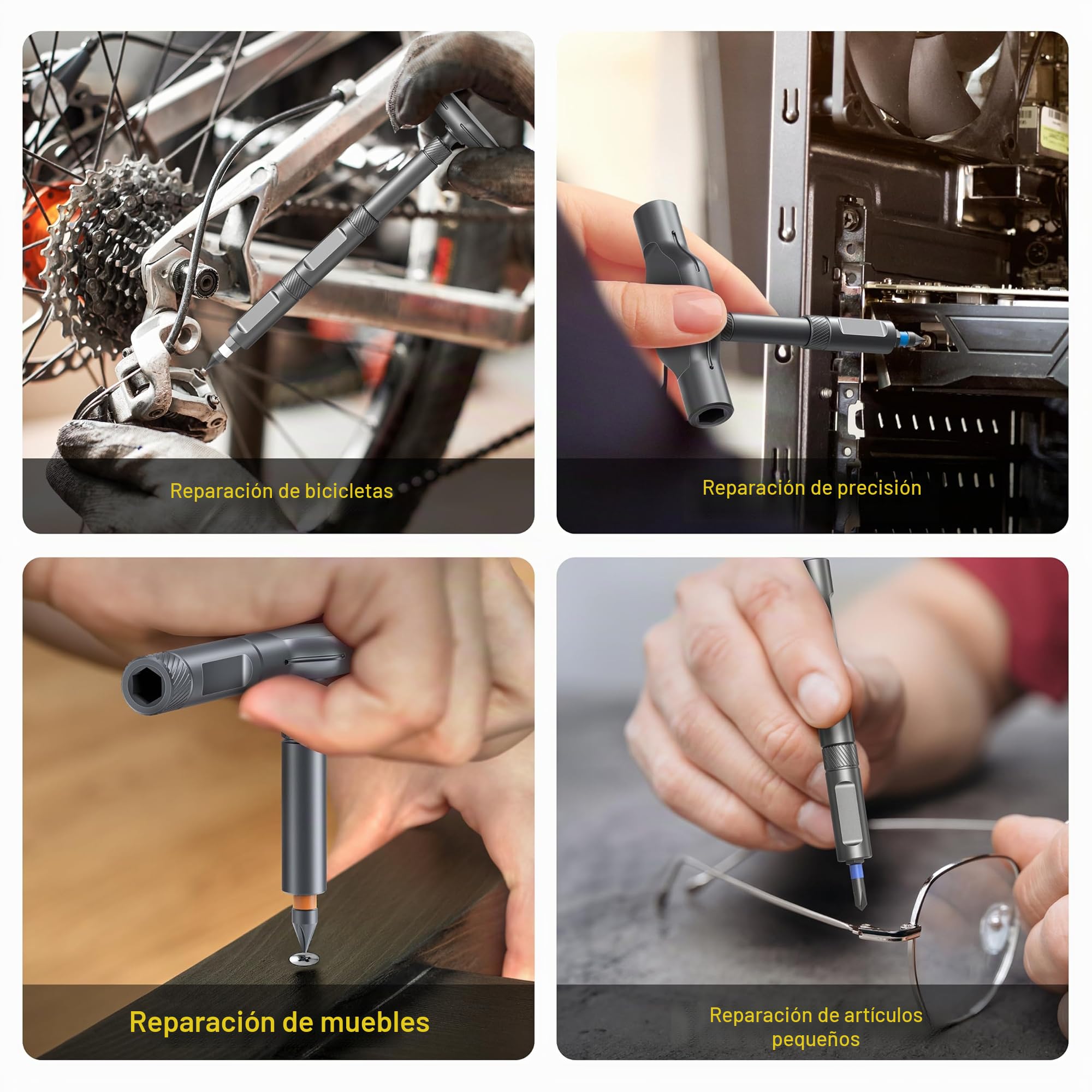 Juego de destornilladores magnéticos 42 en 1, juego de destornilladores de trinquete multibroca con estuche de almacenamiento, kit de herramientas de reparación para computadora, gafas, bicicletas