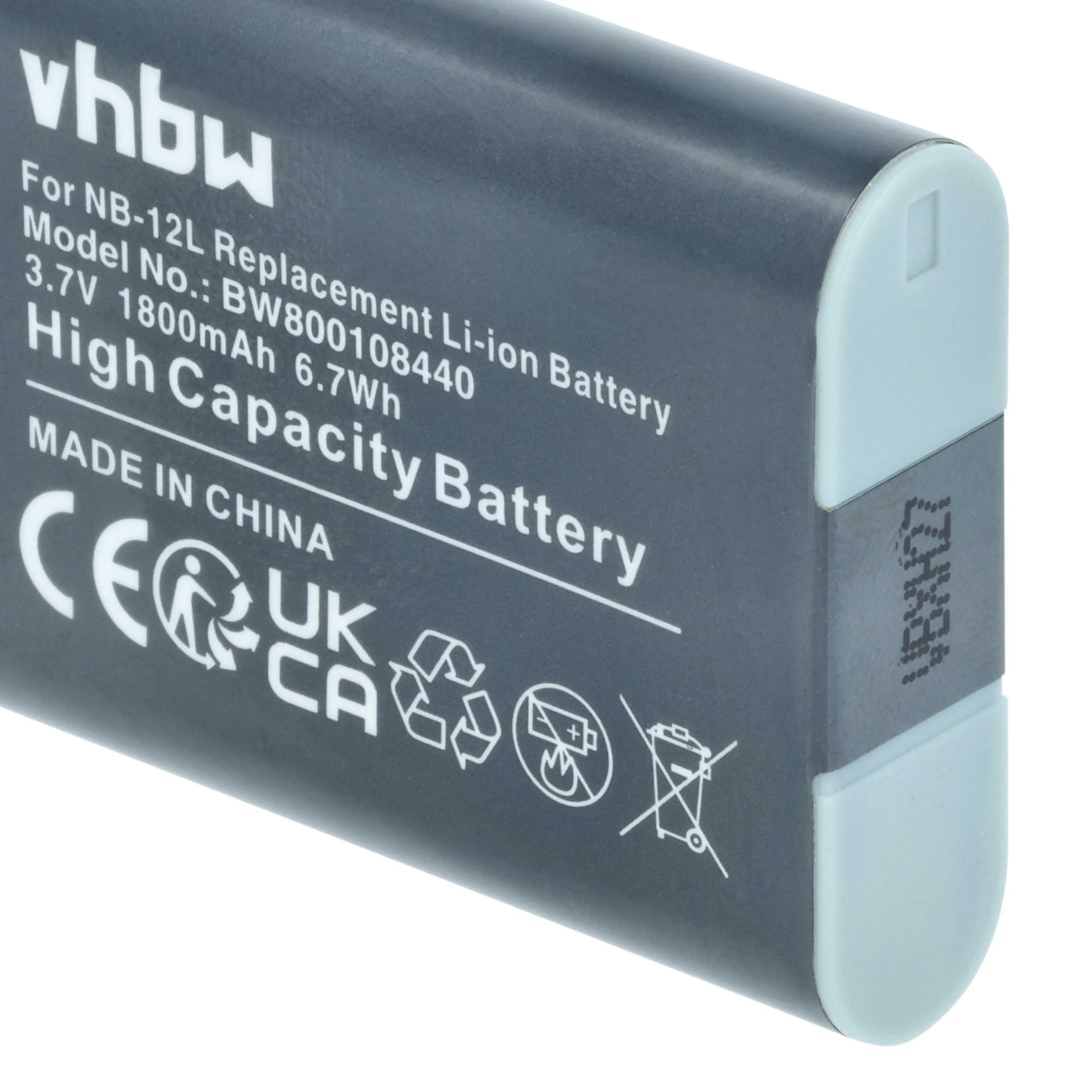 vhbw 2X Akku Ersatz für Canon NB-12L