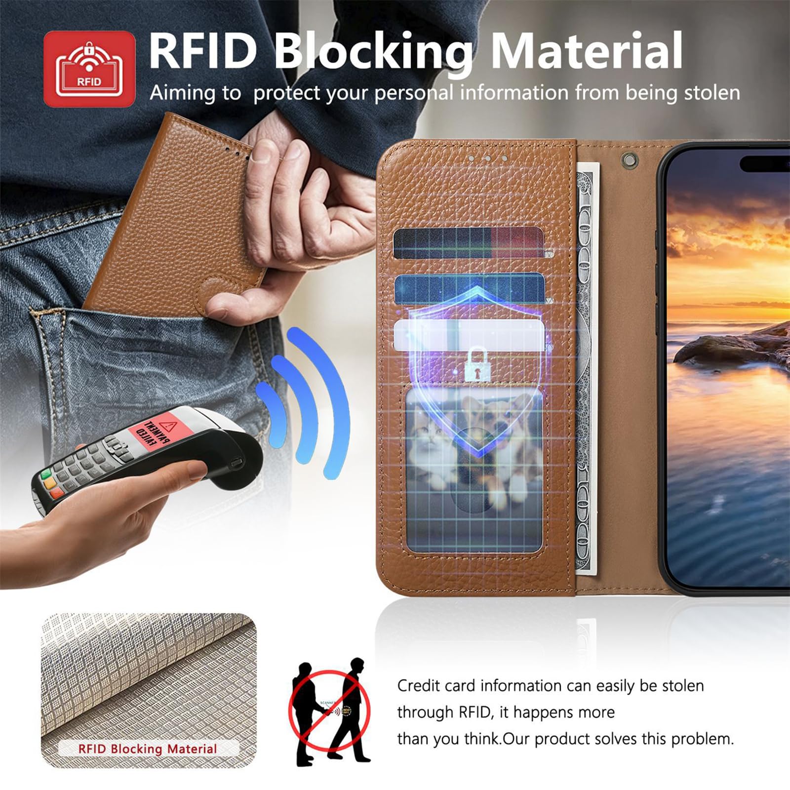 Portfel etui do Google Pixel 11 Pro XL/ 11 Pro/ 11, składane skórzane