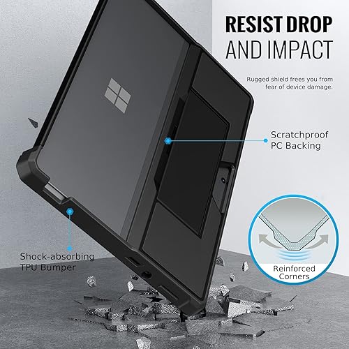 Miniatura 3 de MoKo Funda + calcomanía de piel sintética para Microsoft Surface Pro 8 de 13 pulgadas con pantalla táctil de 2021, cubierta protectora resistente