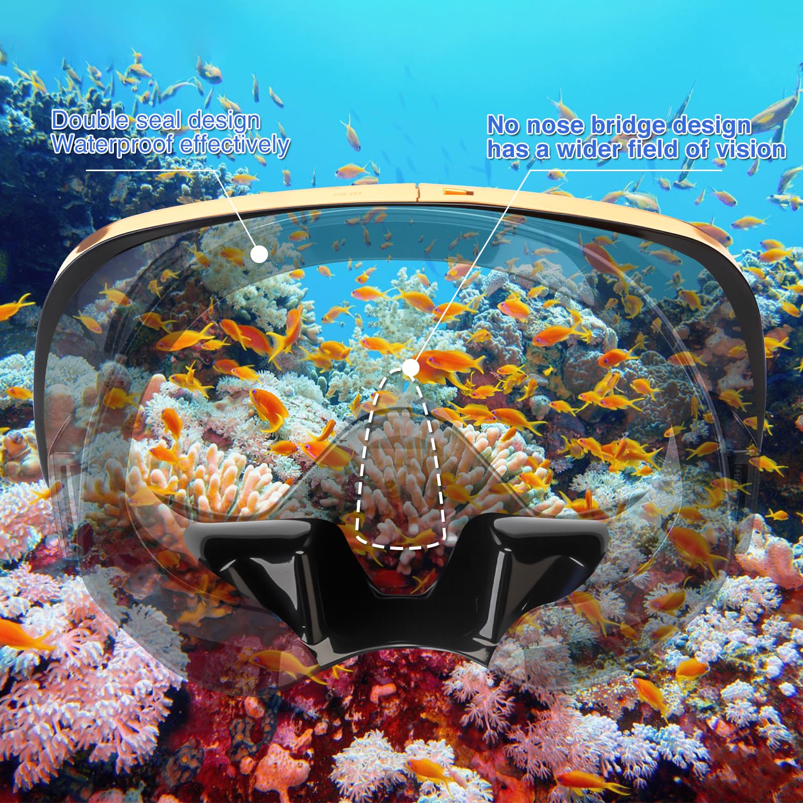 Maschera subacquea con valvola di scarico, ampia visuale, adatta per adulti, per immersioni subacquee, immersioni gratuite e snorkeling